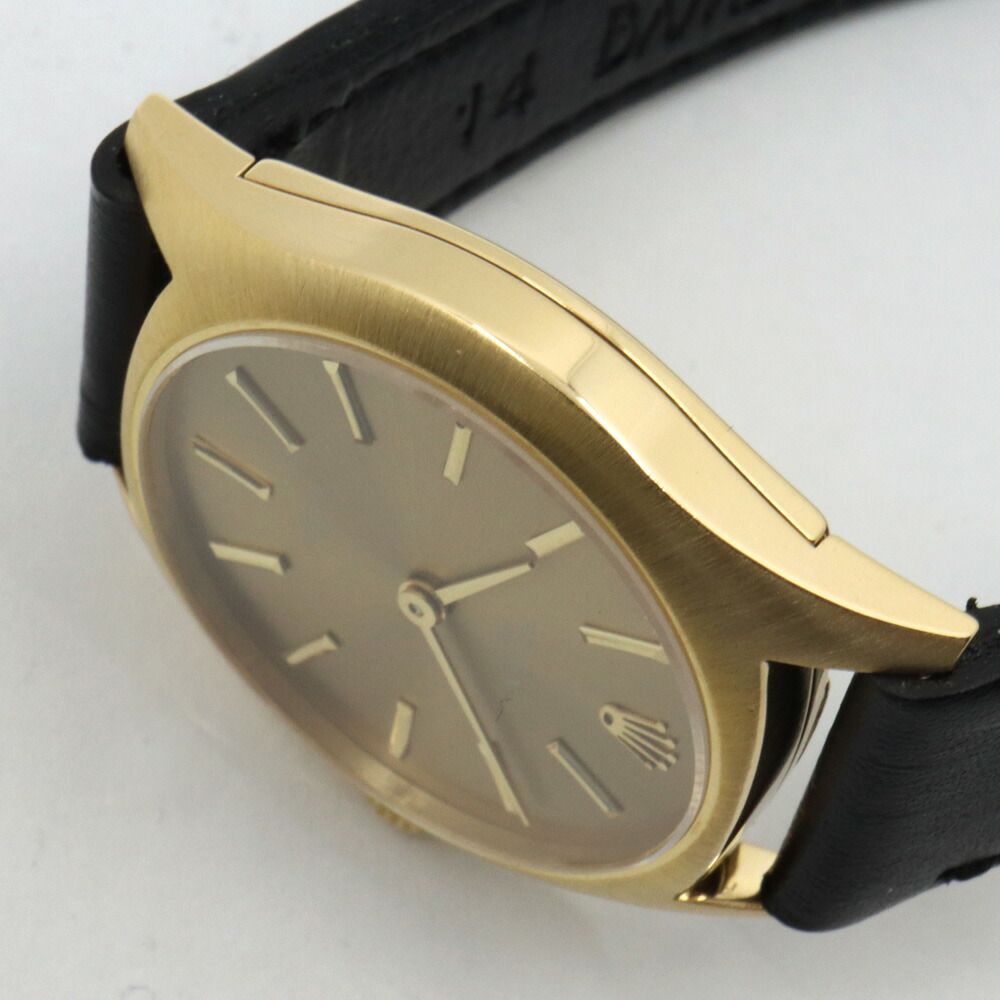  栄 ロレックス チェリーニ 3800 K 18 腕時計 革ベルト レディース仕上げ済 手巻き時計 腕時計(アナログ)