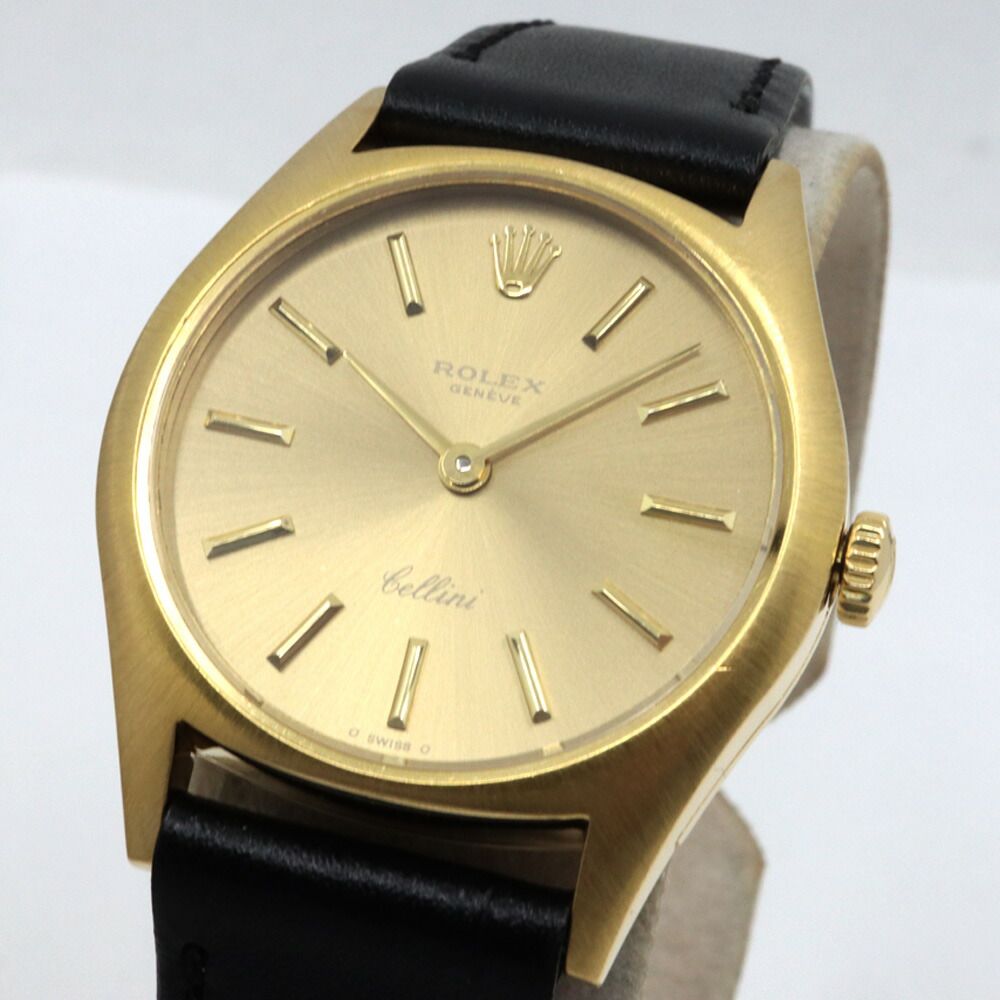栄 ロレックス チェリーニ 3800 K 18 腕時計 革ベルト レディース仕上げ済