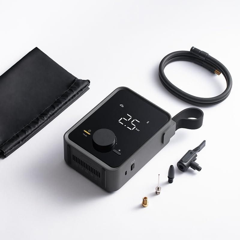 HOTO エアポンプ Pro 12 V強力モーター 2500 mAh大容量 圧力測定 入れすぎ防止 自動停止機能 LEDライト 冷却機構 4種類ノズル 空気入れ