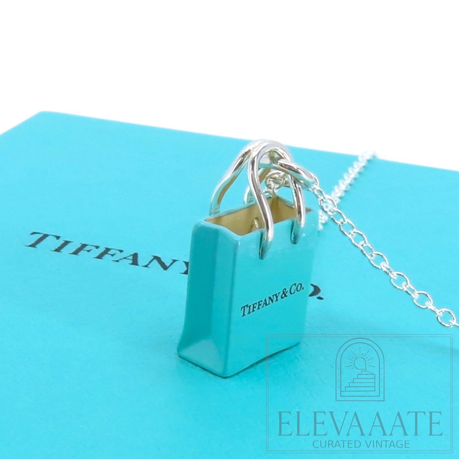 希少 美品 Tiffany&Co. ティファニー ブルー ショッパー シルバー 