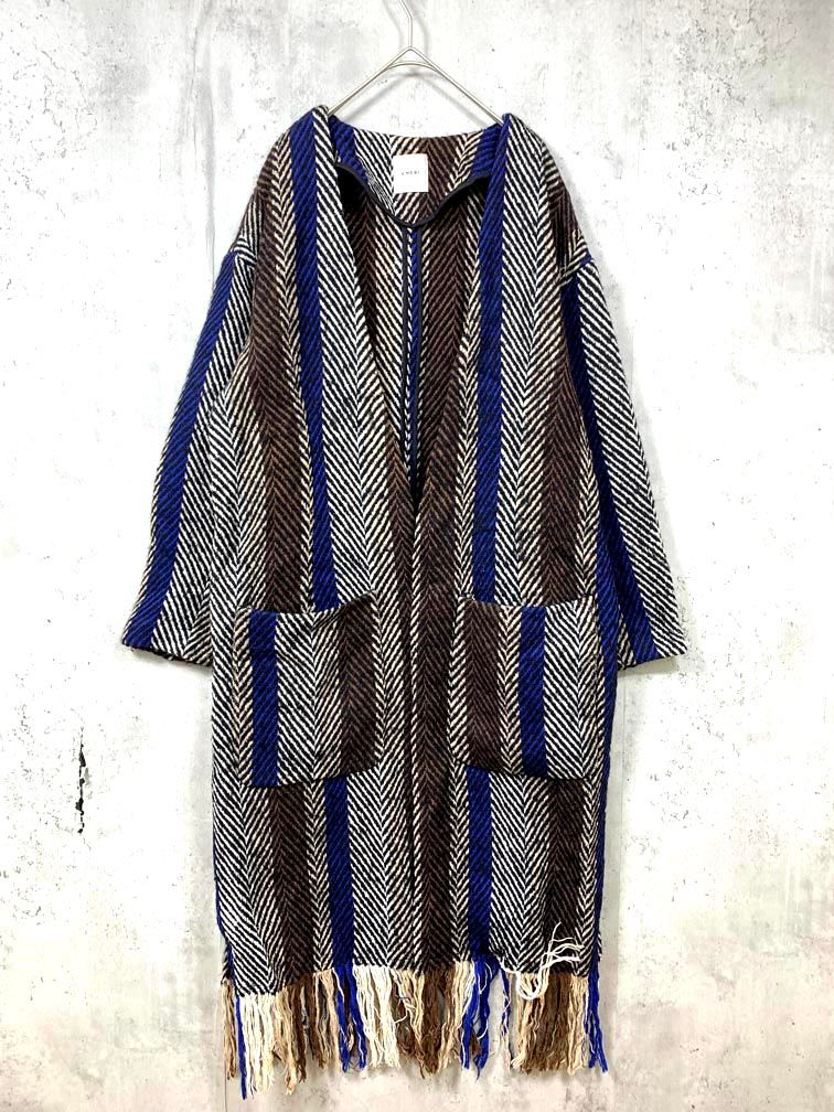 アメリヴィンテージ　フリンジコート Ameri VINTAGE アメリヴィンテージ フリンジ コート 青 ◇□◎レディース