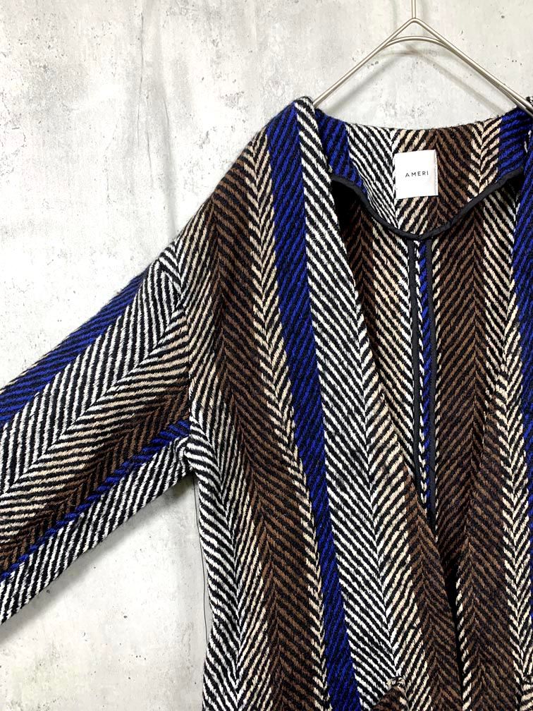 Ameri VINTAGE アメリヴィンテージ フリンジ コート 青 ◇□◎レディース