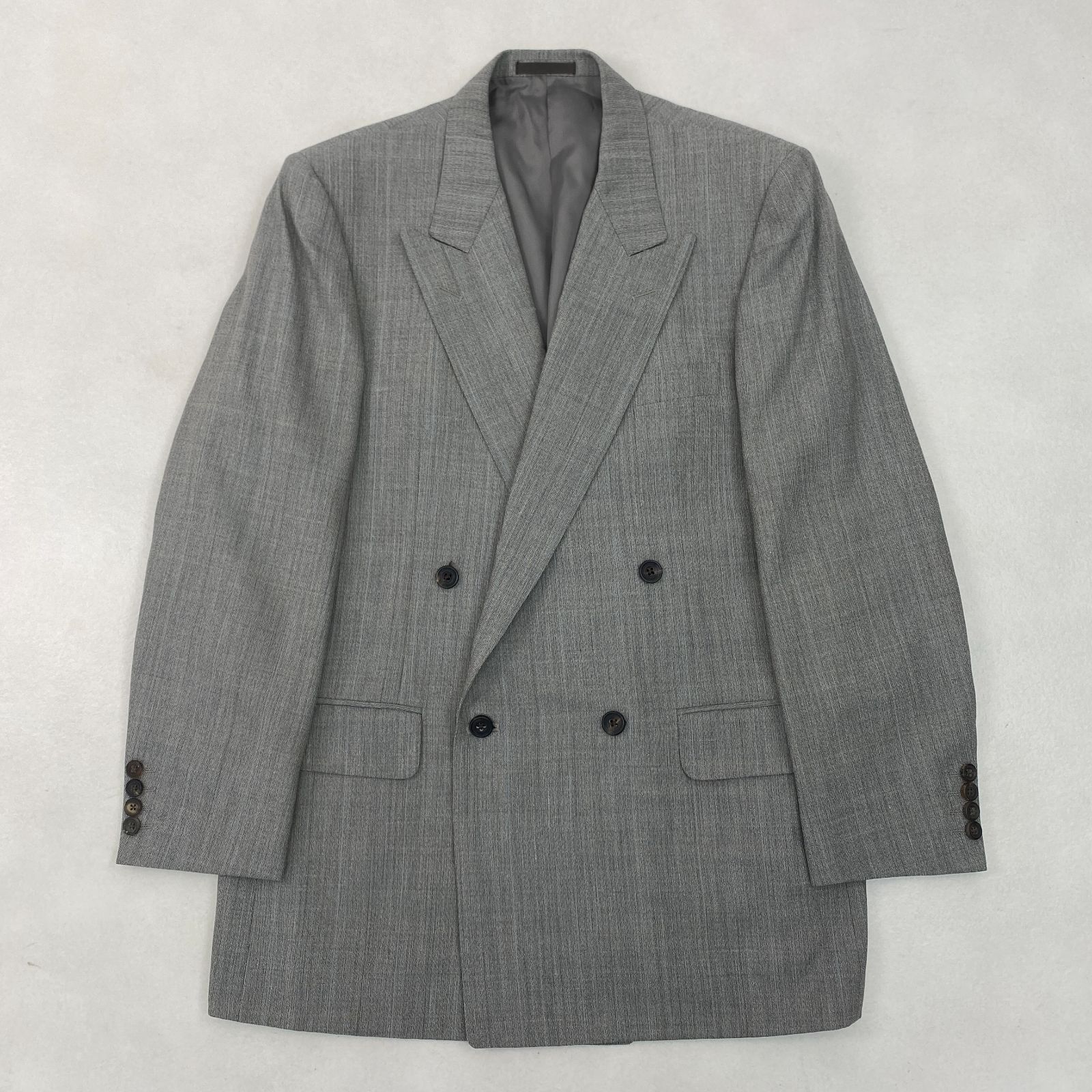 美品 バーバリーズ スーツ ダブル セットアップ ライトグレー チェック