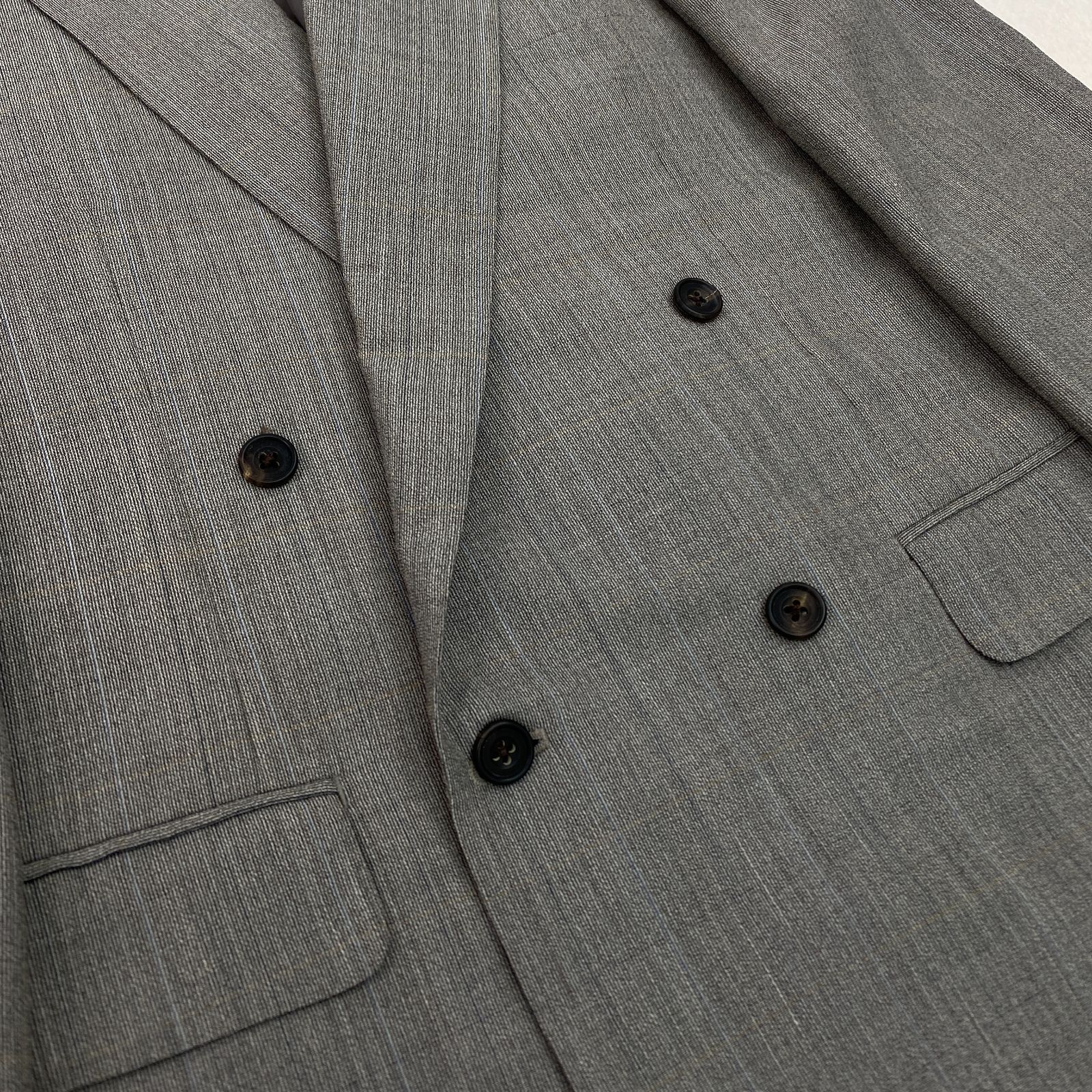 美品 バーバリーズ スーツ ダブル セットアップ ライトグレー チェック