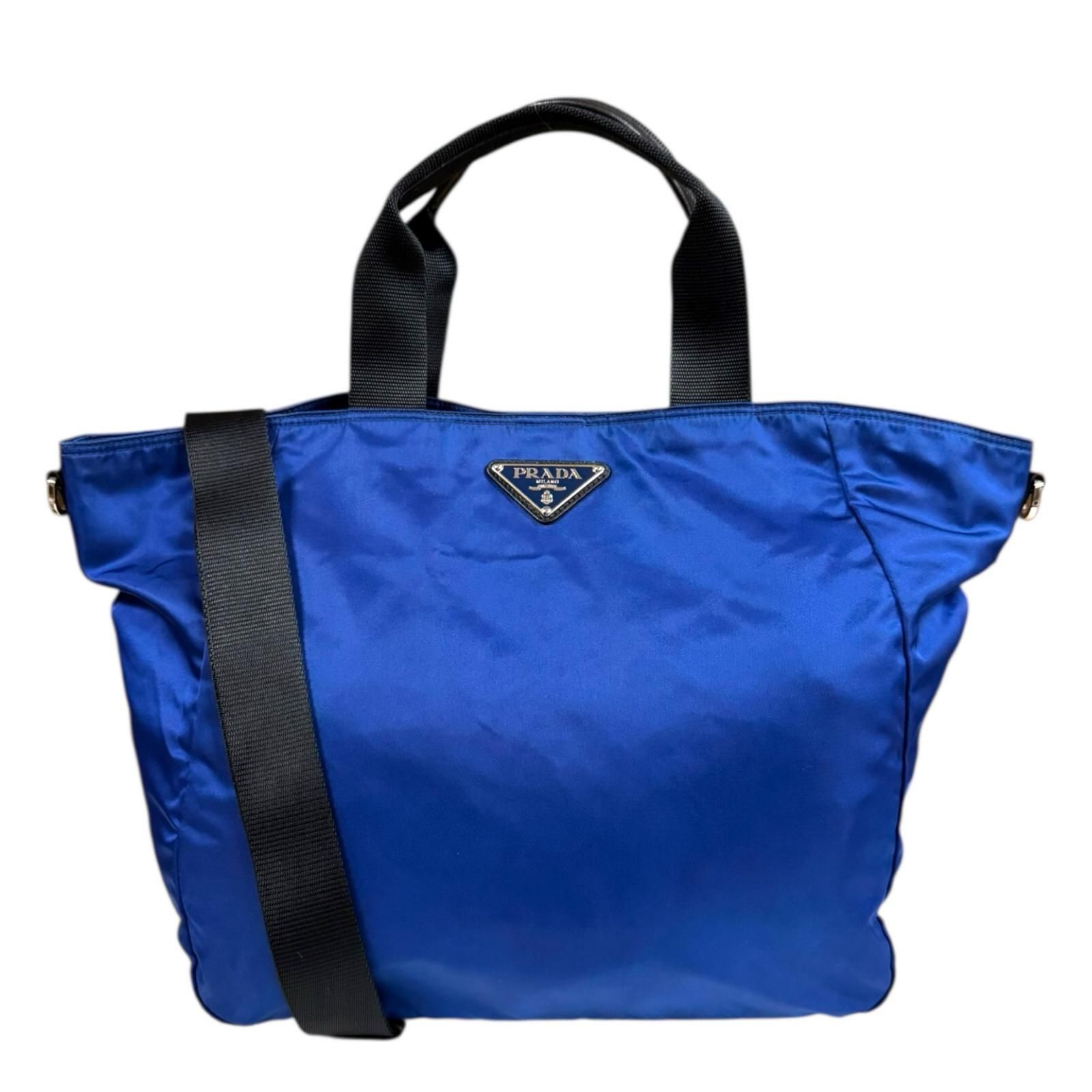 プラダ ショルダーバッグ ナイロン ブルー メンズ PRADA