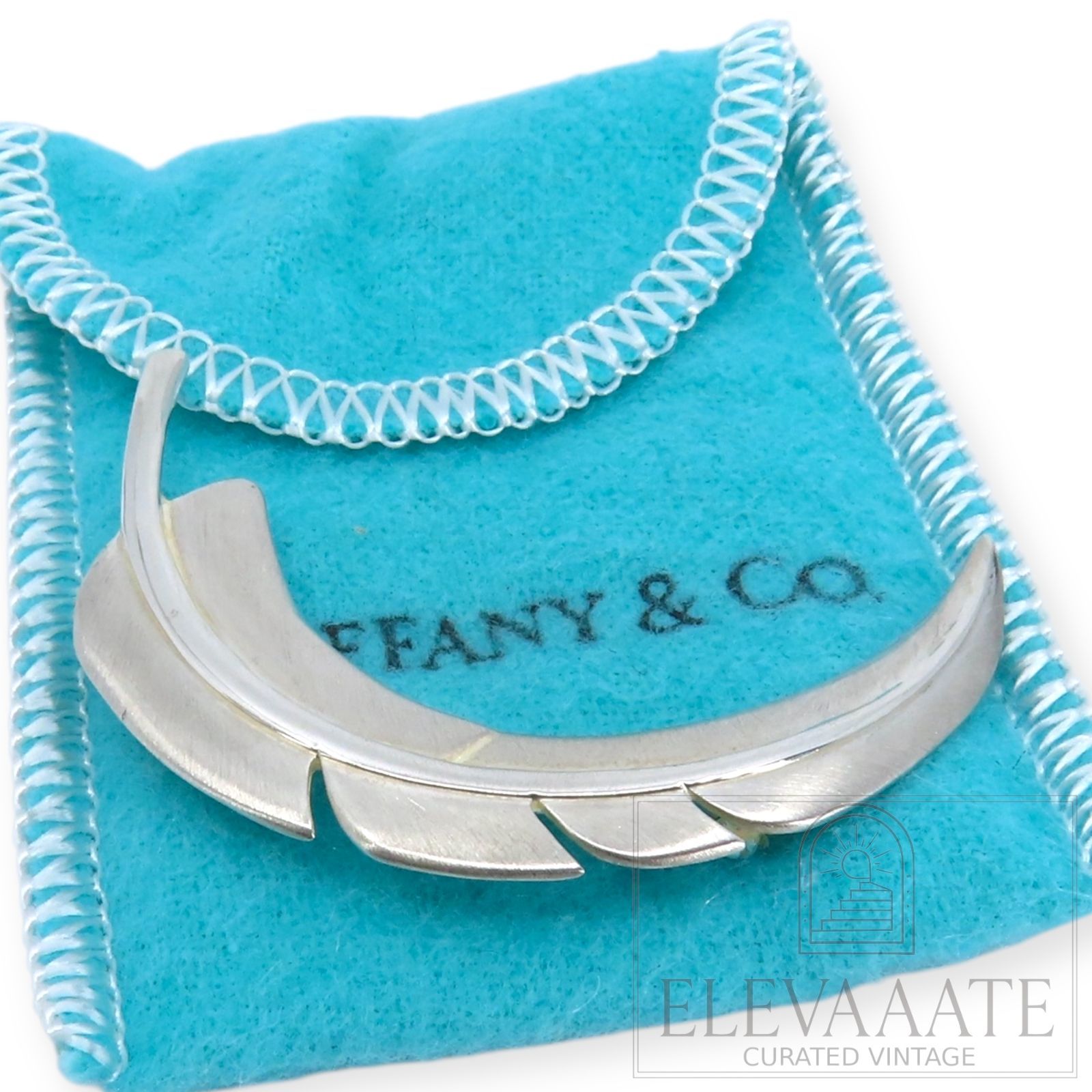Tiffany Co ヴィンテージ ティファニー フェザー シルバー ピン ブローチ SV 925 TO 564