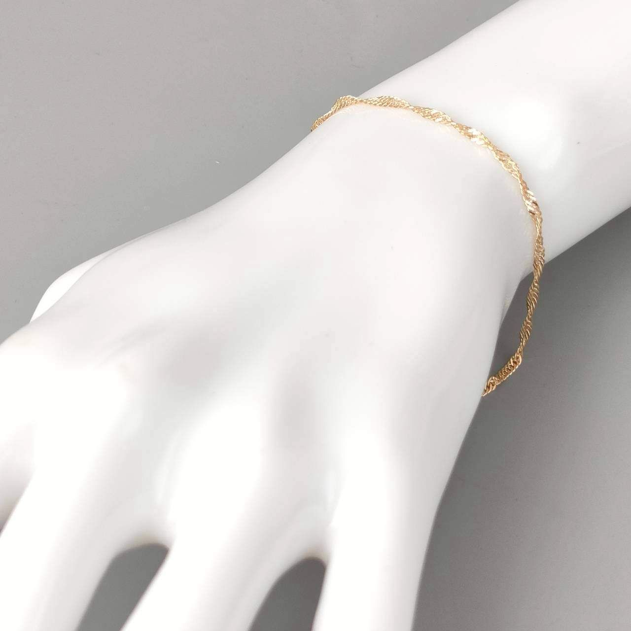 18金 K18 ジュエリーマキ スクリューブレスレット 男女兼用 1.52g 18.5