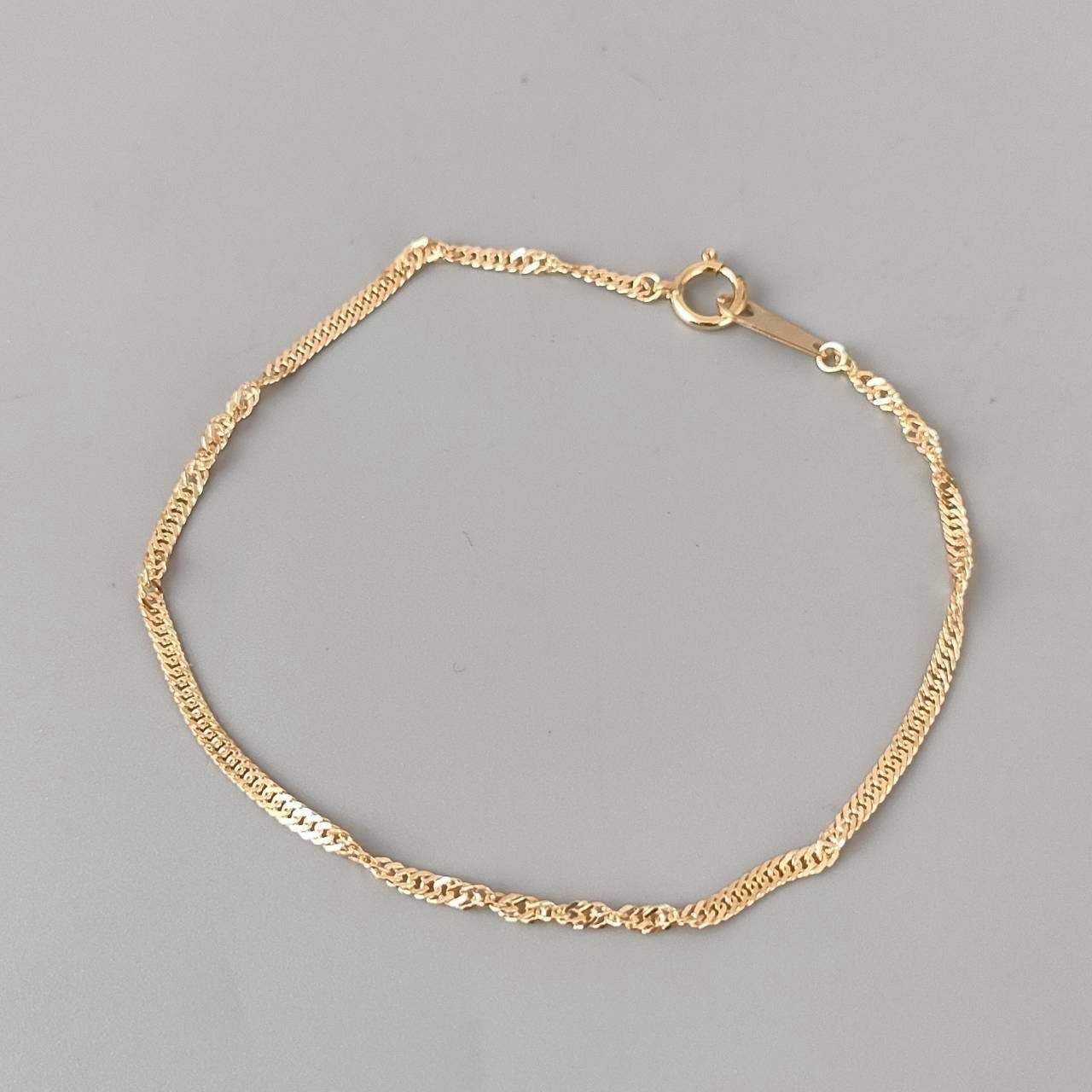 18金 K18 ジュエリーマキ スクリューブレスレット 男女兼用 1.52g 18.5