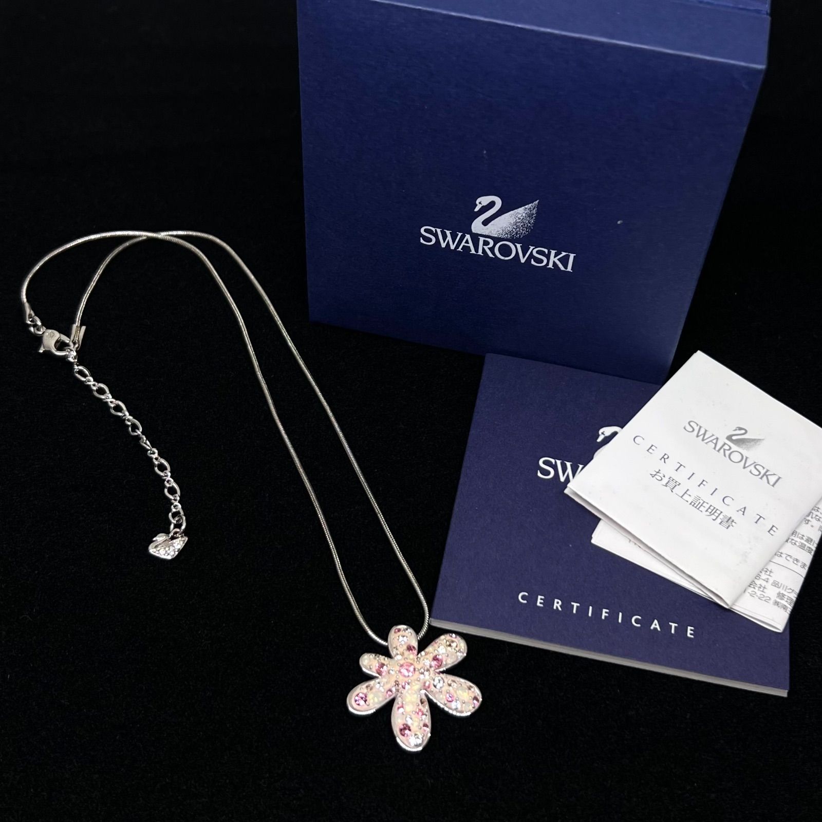 円池商店⚠️【新品・未使用】スワロフスキー フラワーネックレス スワロフスキー SWAROVSKI ネックレス ピアス セット アクセサリー 花