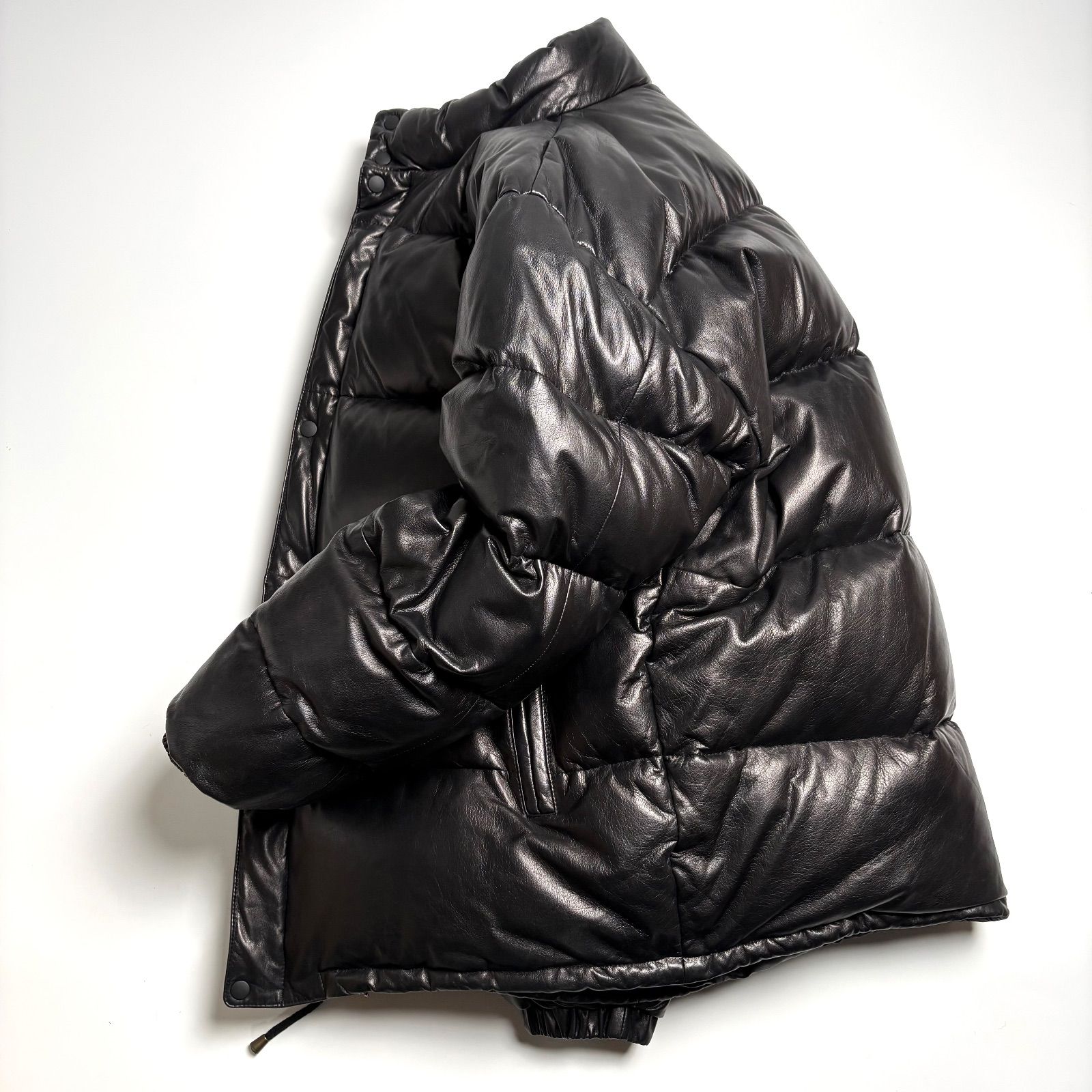 Wind Armor レザー　ダウンジャケット　牛革　4L　大きいサイズ 牛革】WIND ARMOR レザー ダウンジャケット 黒 4L ビッグサイズ 本革 人気