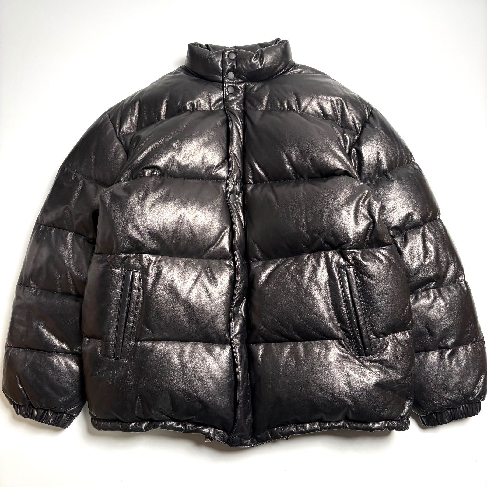 wind armor 名作　レザージャケット 牛革】WIND ARMOR レザー ダウンジャケット 黒 4L ビッグサイズ 本革