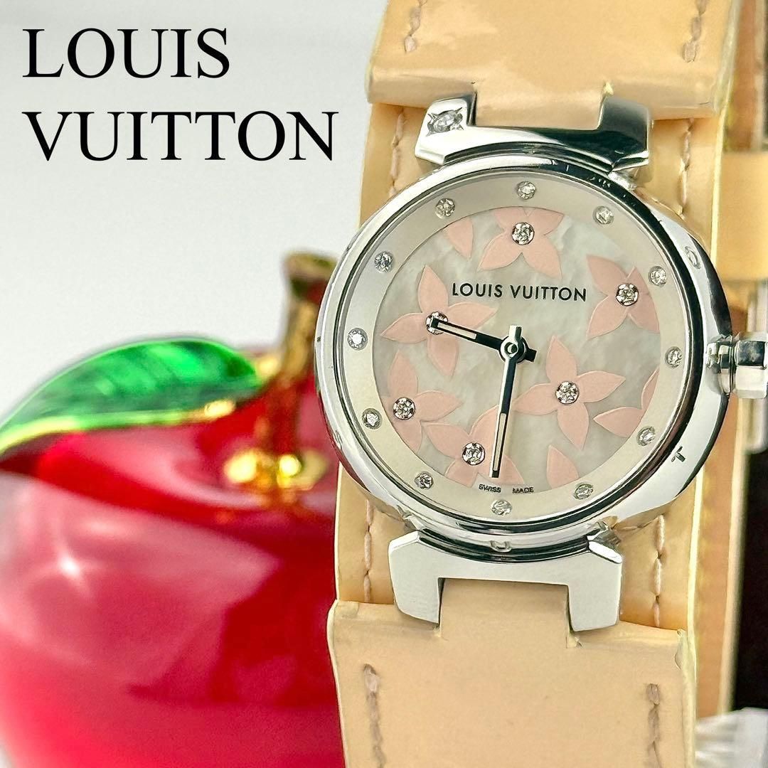 ルイヴィトン タンブール Q121H シェル 新品電池 レディース 腕時計500