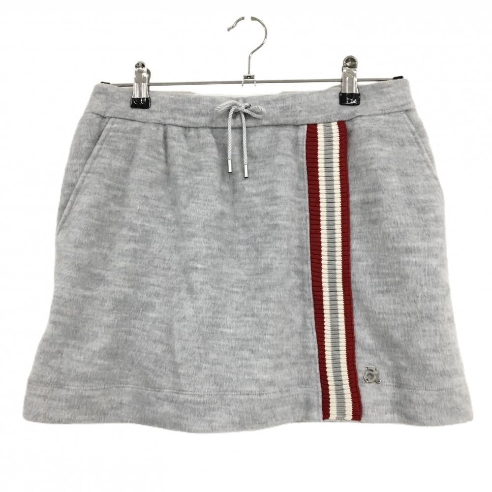 美品】アルチビオ ニットスカート グレー×レッド 一部ニットライン