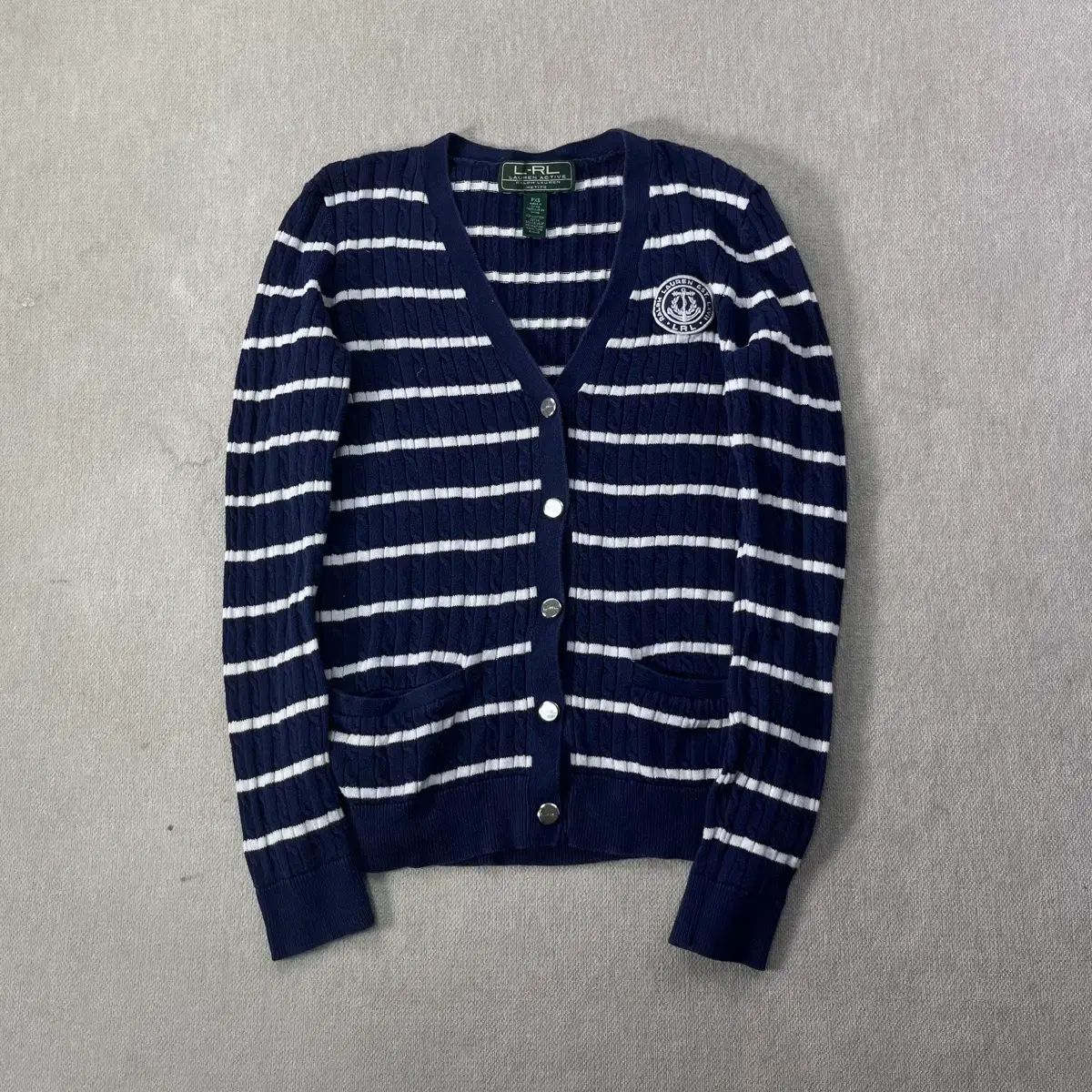 W 95 ポロラルフローレン ストライプ カーディガン