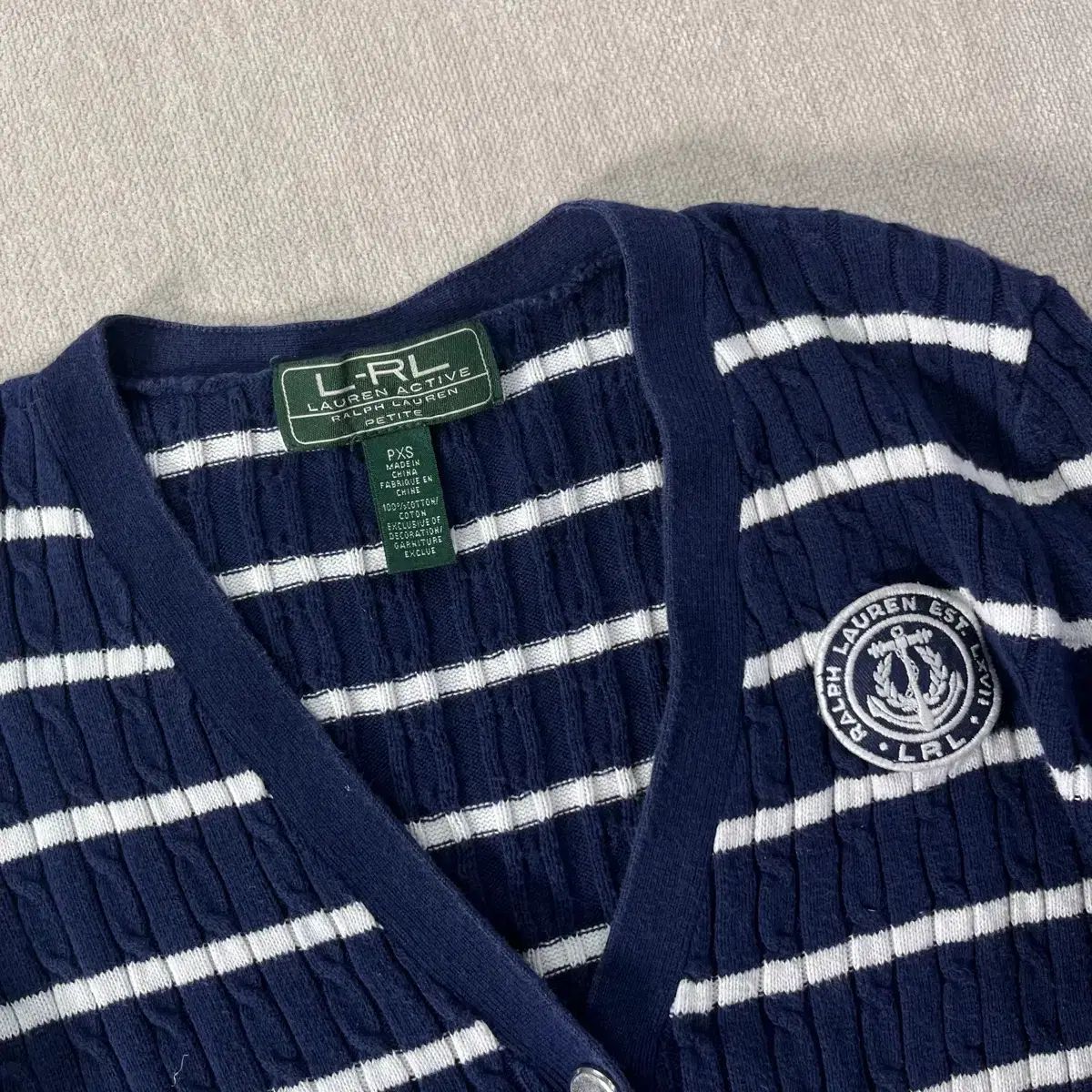 W 95 ポロラルフローレン ストライプ カーディガン