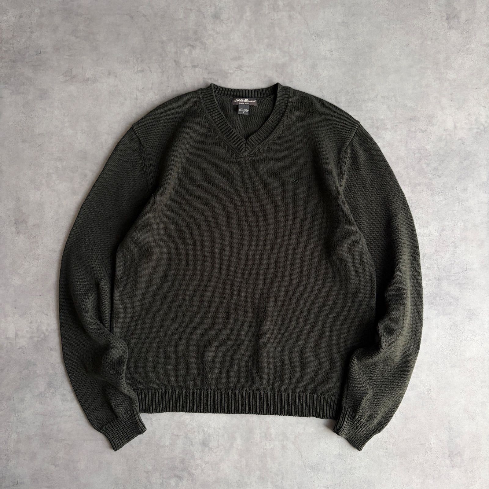 00s/Eddie Bauer/エディーバウアー/コットンニット/Vネック/プル