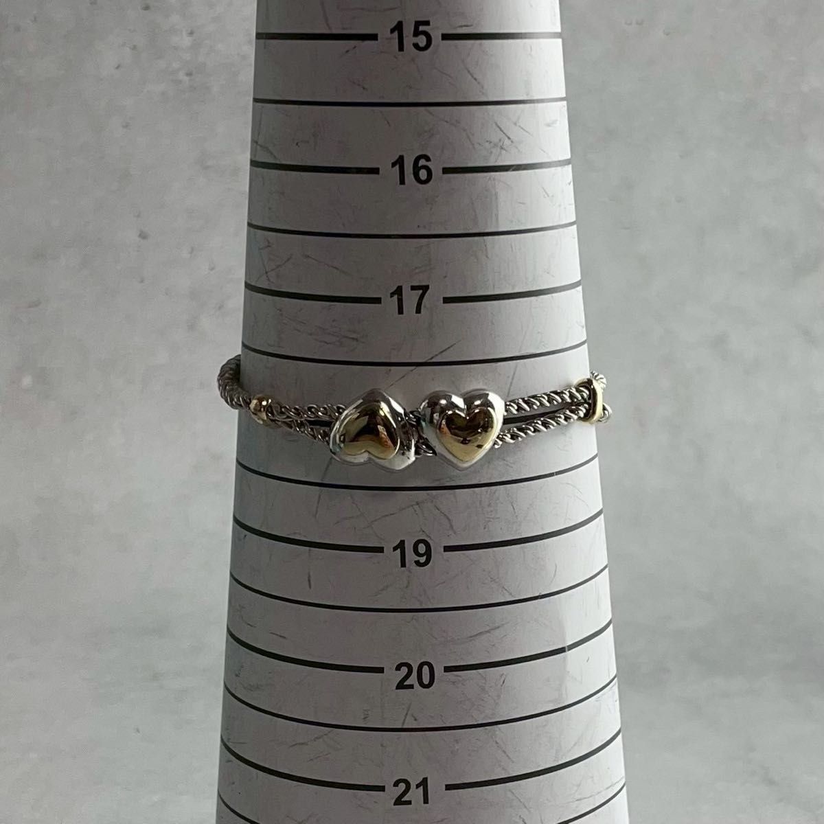 オールドティファニー 希少 ダブルロープ ハート コンビ ブレスレット