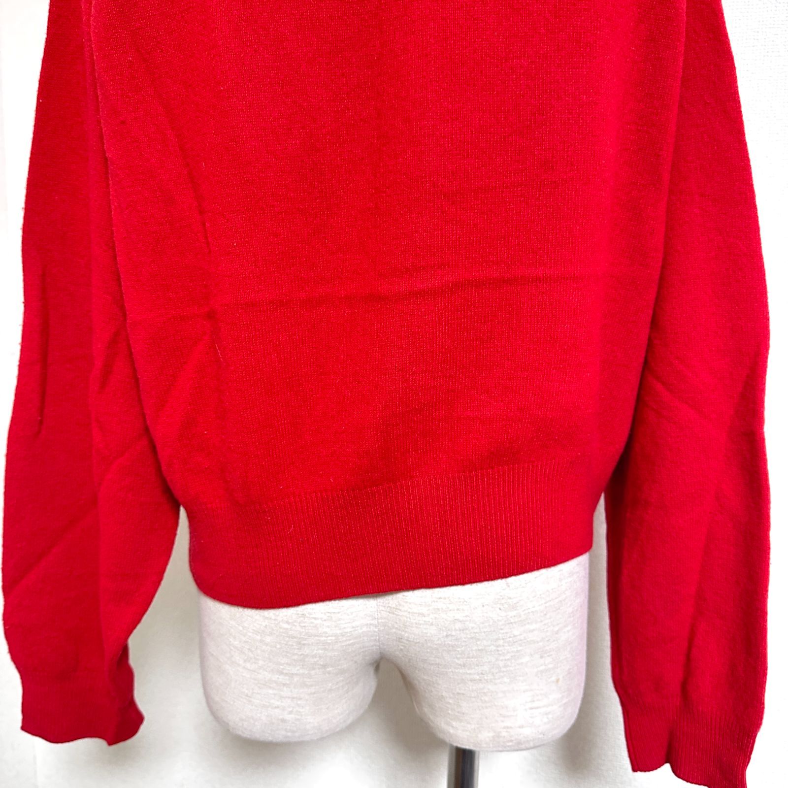 新品 カーディガン DANTON ダントン 36 ウール100 XL相当 レッド 赤