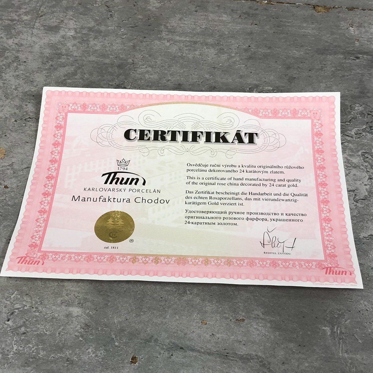 チェコ H C ホドフ ショドフ ピンクポーセリン デミタスティーセット 金彩