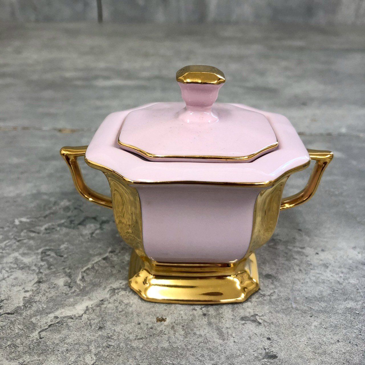 チェコ H C ホドフ ショドフ ピンクポーセリン デミタスティーセット 金彩