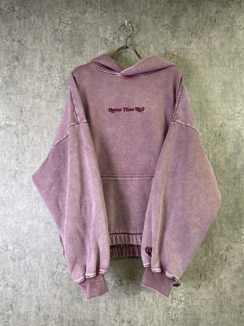 HOTTER THAN HELL ﾎｯﾀｰｻﾞﾝﾍﾙ ﾊﾟｰｶｰ ﾌｰﾃﾞｨｰ ﾛｺﾞ SYU AI ﾀﾞﾒｰｼﾞ加工 ﾚｯﾄﾞ F