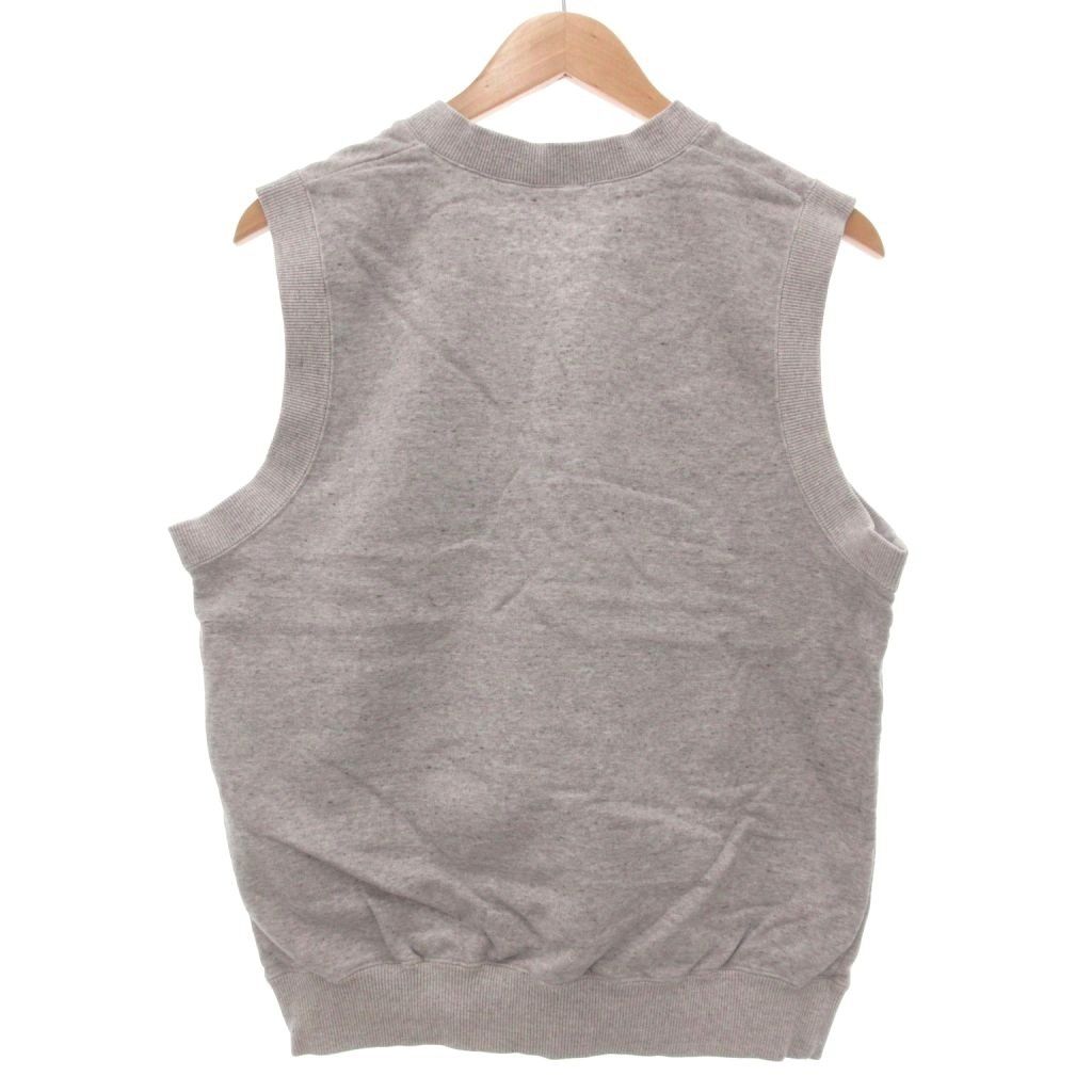 エレッセ ellesse 美品 Vネック スウェットベスト ロゴ刺繍 L グレー