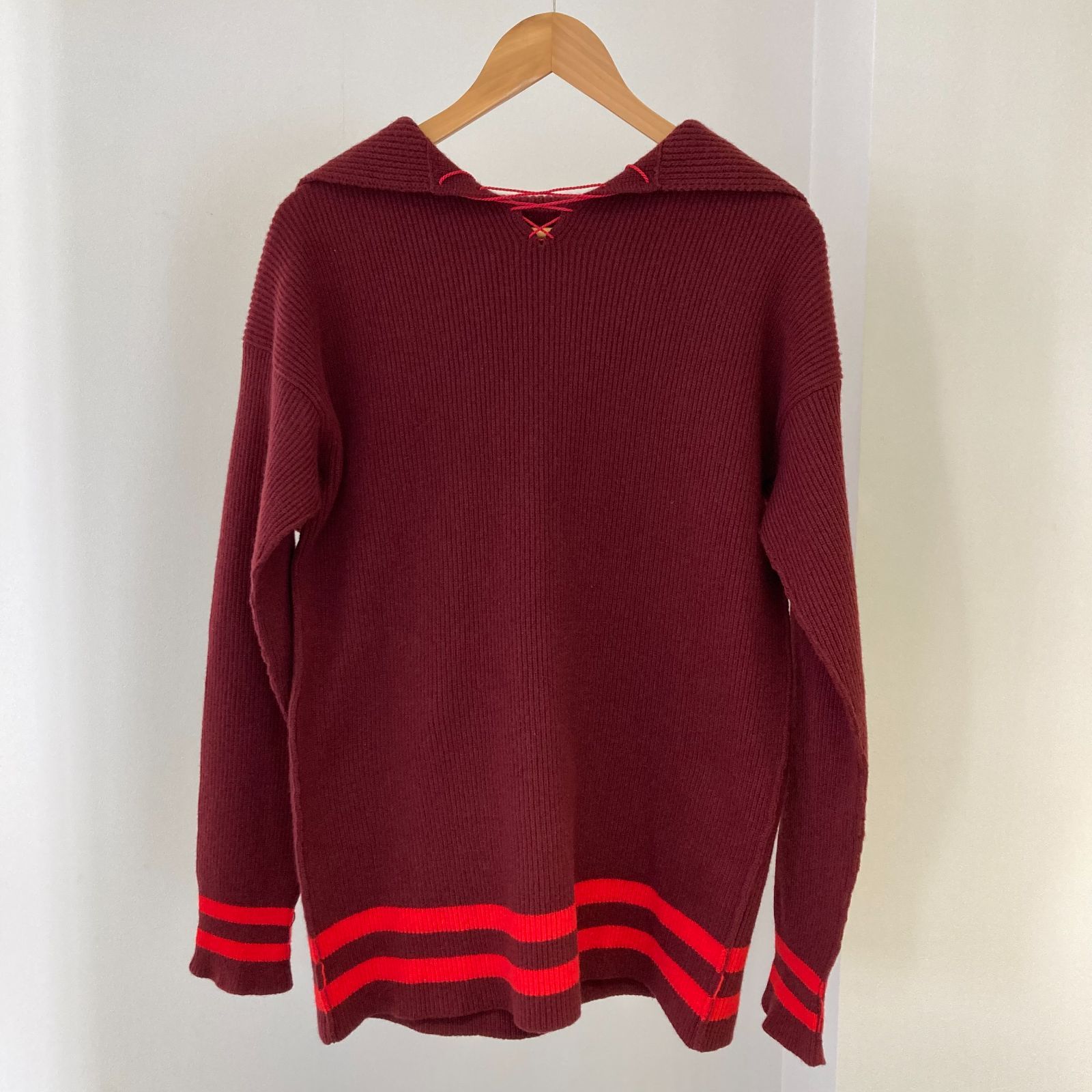 12AW Martin Margiela ニットポロシャツ ボルドー ウール 1 2012 Martin Margiela ニットポロシャツ ボルドー ウール 1 Maison