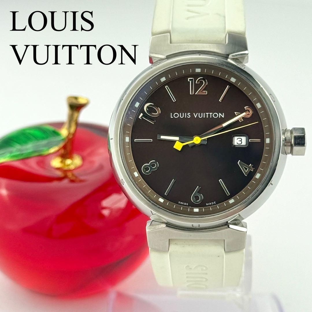 ルイヴィトン タンブール Q1111 デイト 新品電池 メンズ 腕時計 786