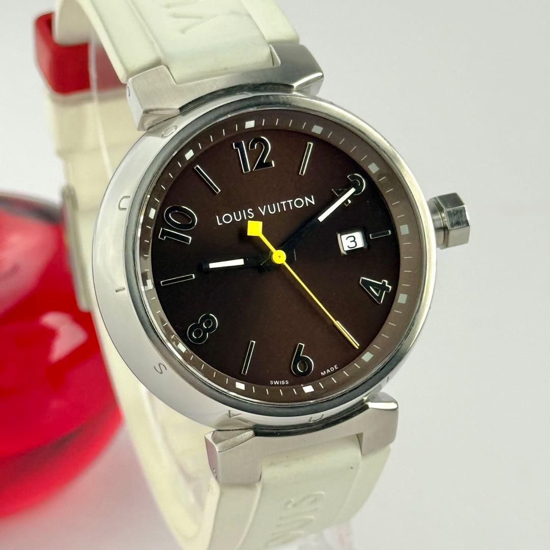 ルイヴィトン タンブール Q1111 デイト 新品電池 メンズ 腕時計 786