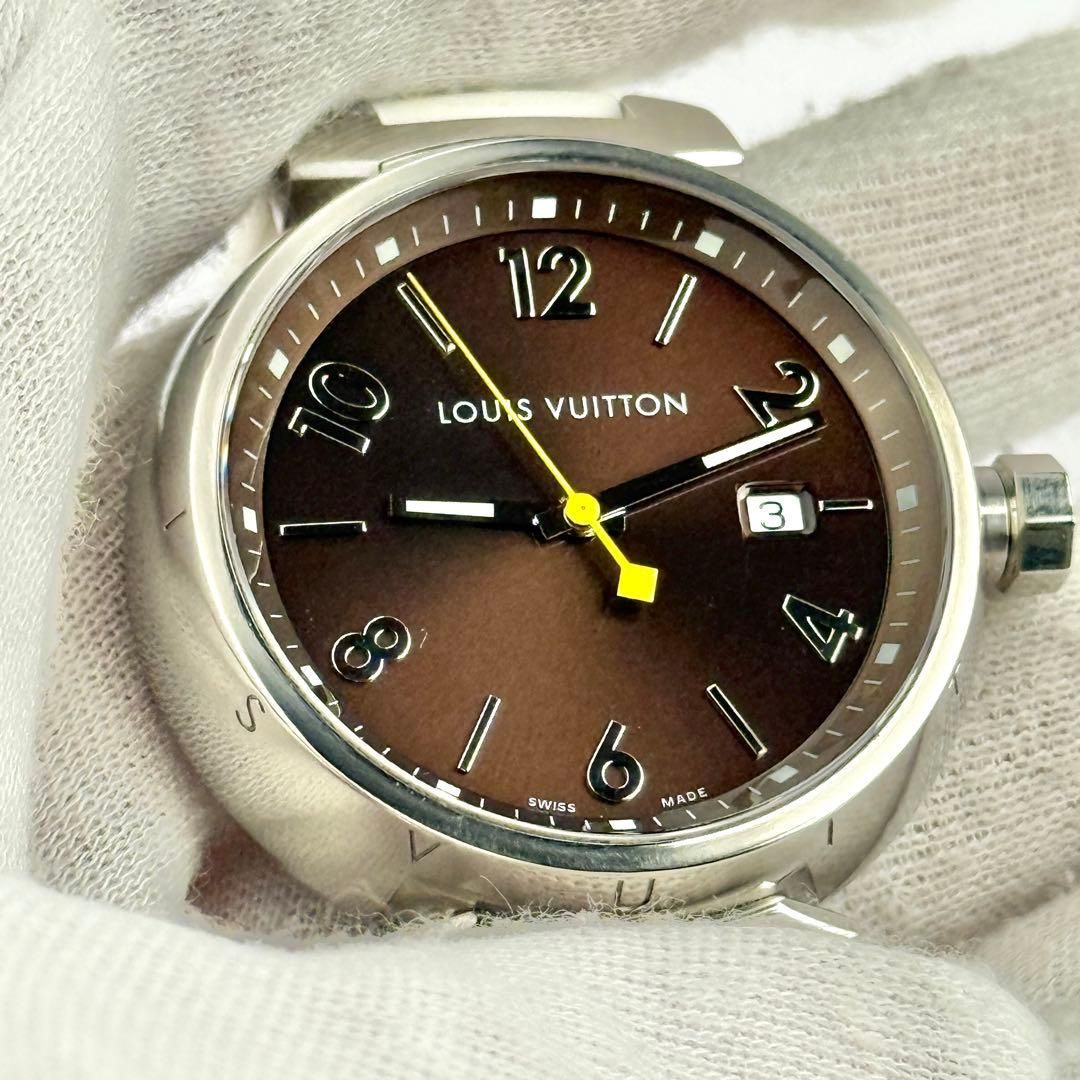 ルイヴィトン タンブール Q1111 デイト 新品電池 メンズ 腕時計 786