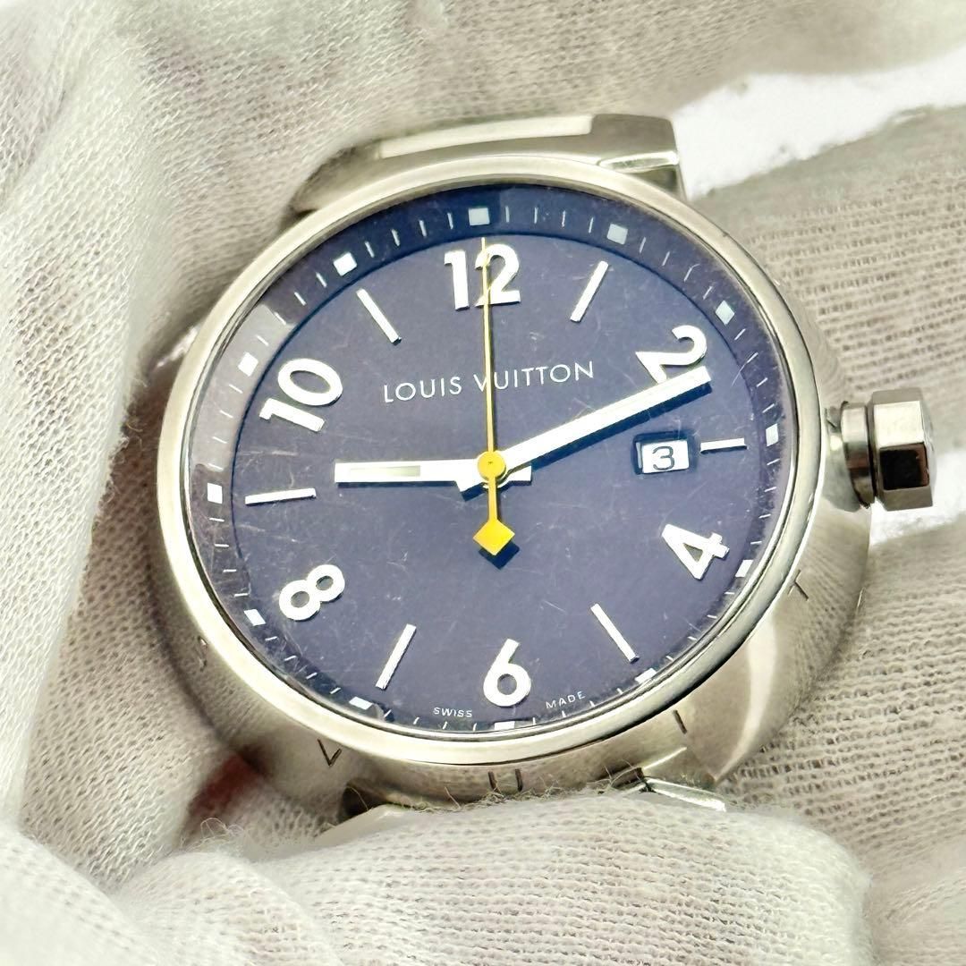ルイヴィトン タンブール Q1111 デイト 新品電池 メンズ 腕時計 786