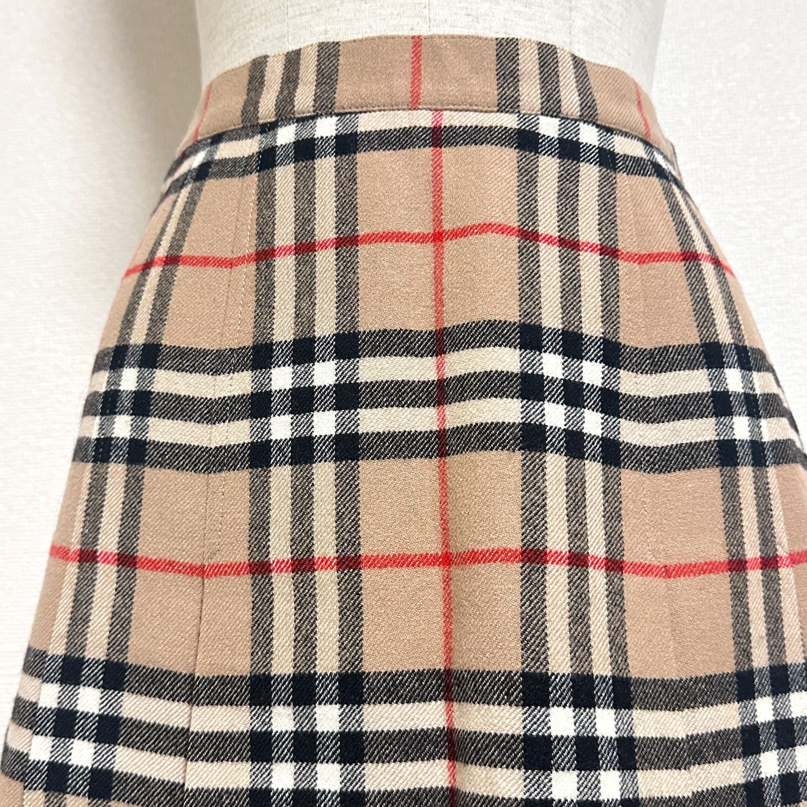 訳あり Burberrys' ヴィンテージ ノバチェックプリーツスカート ウール