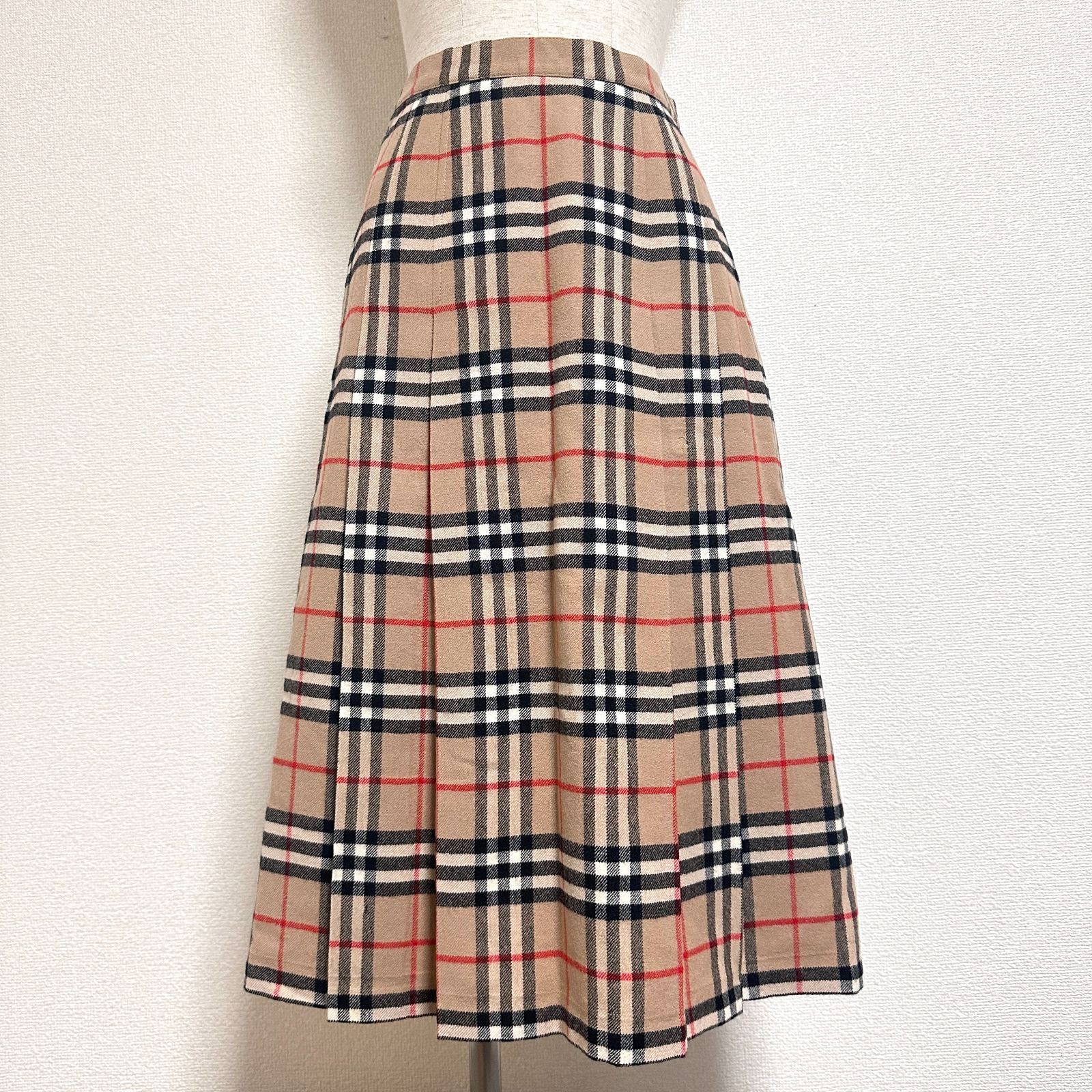 訳あり Burberrys' ヴィンテージ ノバチェックプリーツスカート ウール