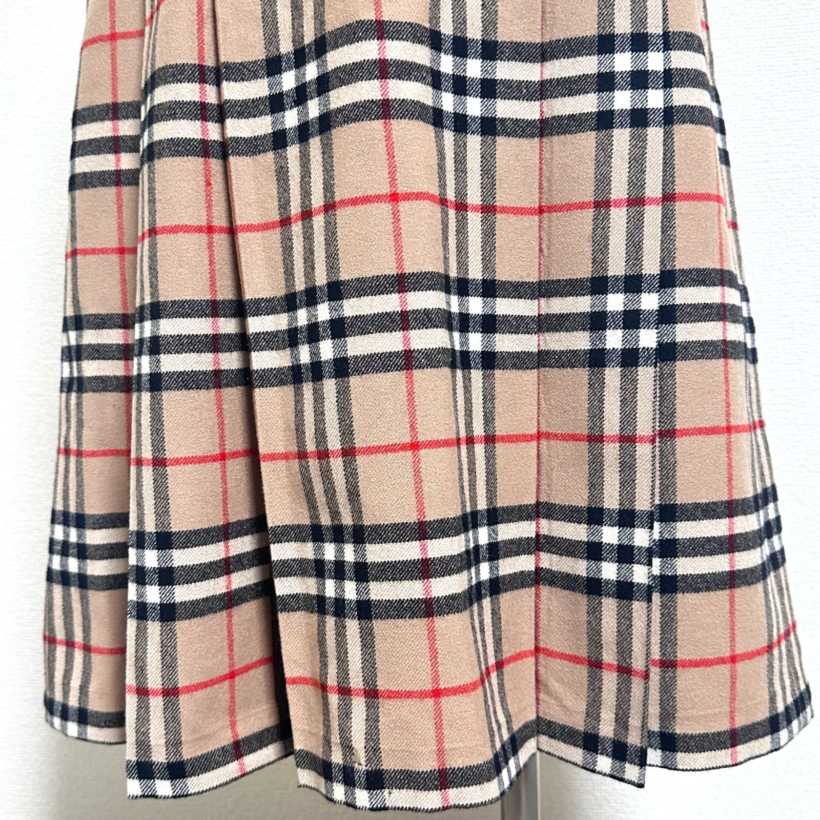 訳あり Burberrys' ヴィンテージ ノバチェックプリーツスカート ウール