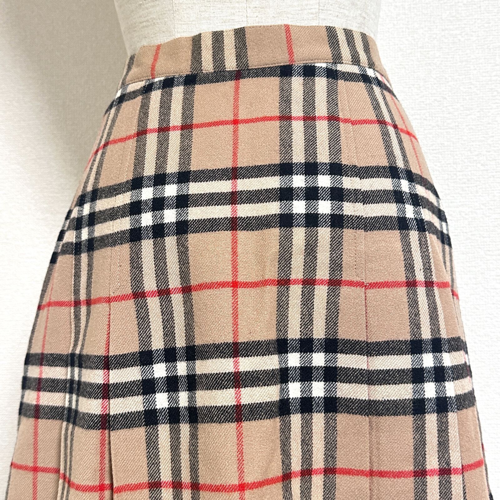 訳あり Burberrys' ヴィンテージ ノバチェックプリーツスカート ウール