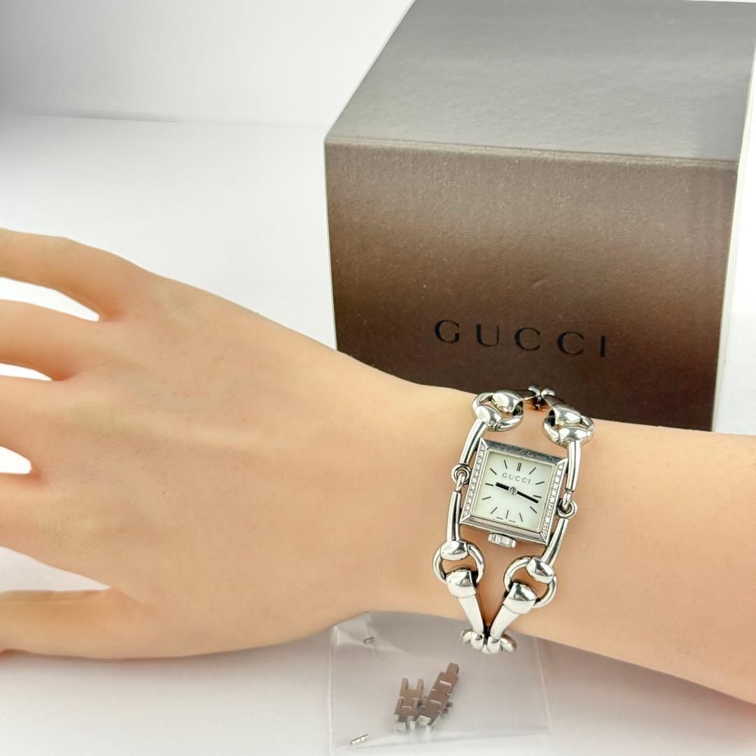 グッチ シニョーリア 116.5 サイドダイヤ 新品電池 レディース 714