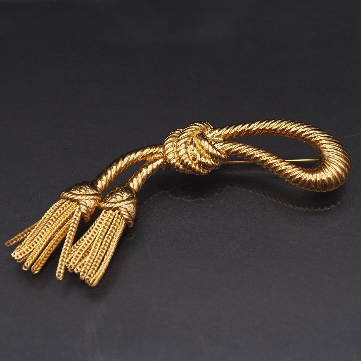 J661 SONIA RYKIEL BIJOUX ソニアリキエル ブローチ ゴールド ロープ