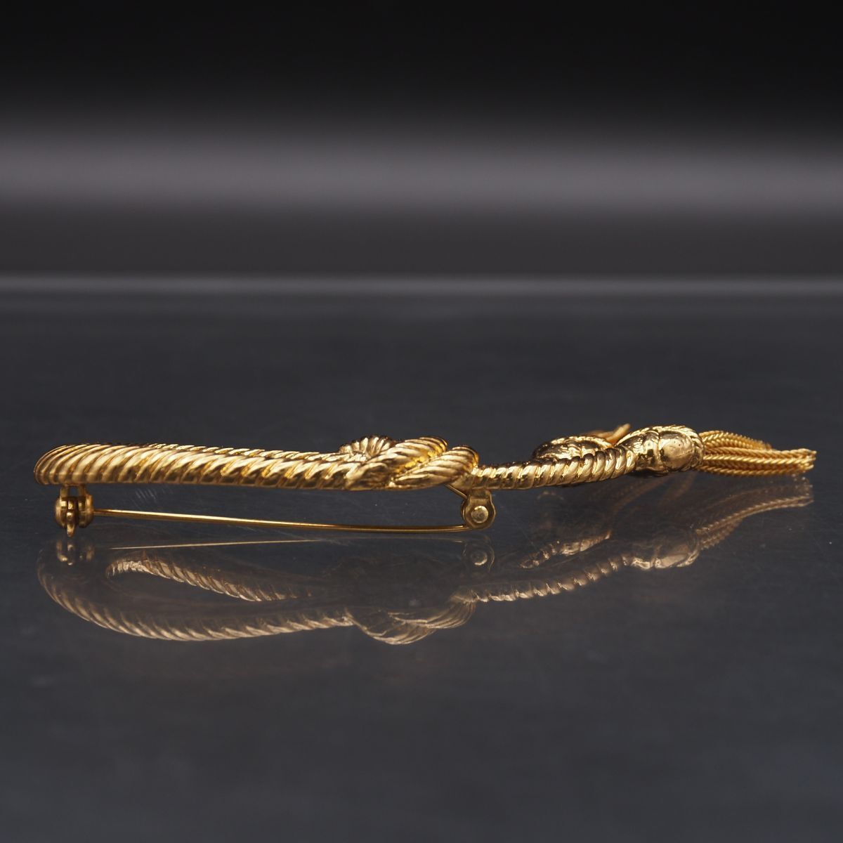 J661 SONIA RYKIEL BIJOUX ソニアリキエル ブローチ ゴールド ロープ