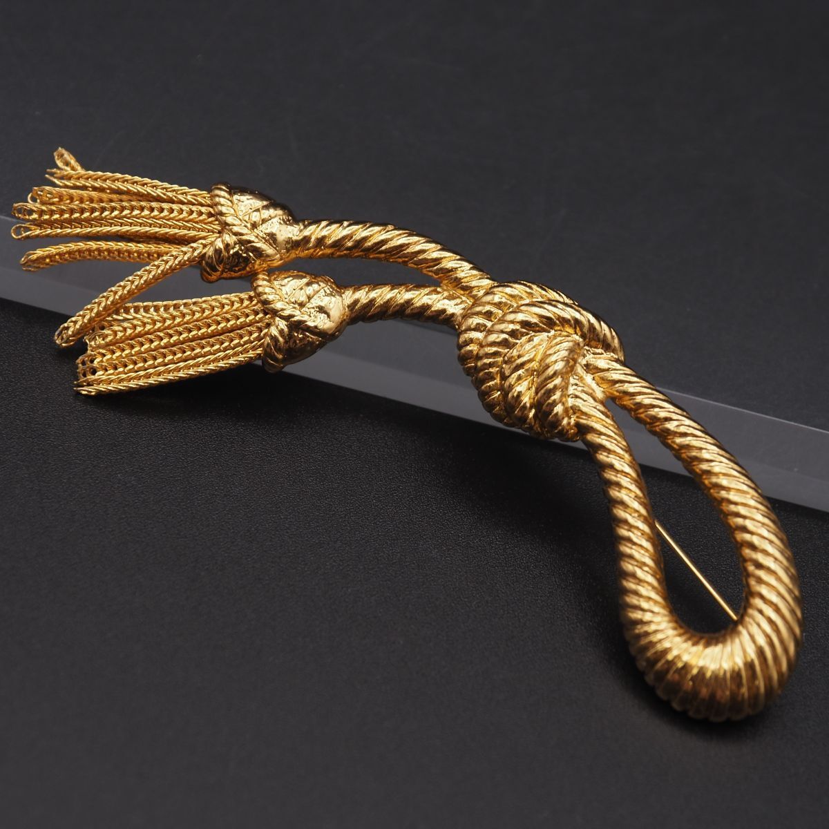 J661 SONIA RYKIEL BIJOUX ソニアリキエル ブローチ ゴールド ロープ