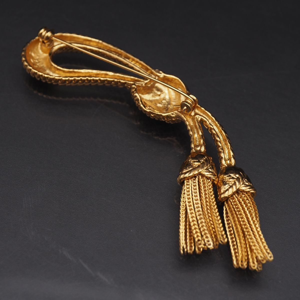 J661 SONIA RYKIEL BIJOUX ソニアリキエル ブローチ ゴールド ロープ