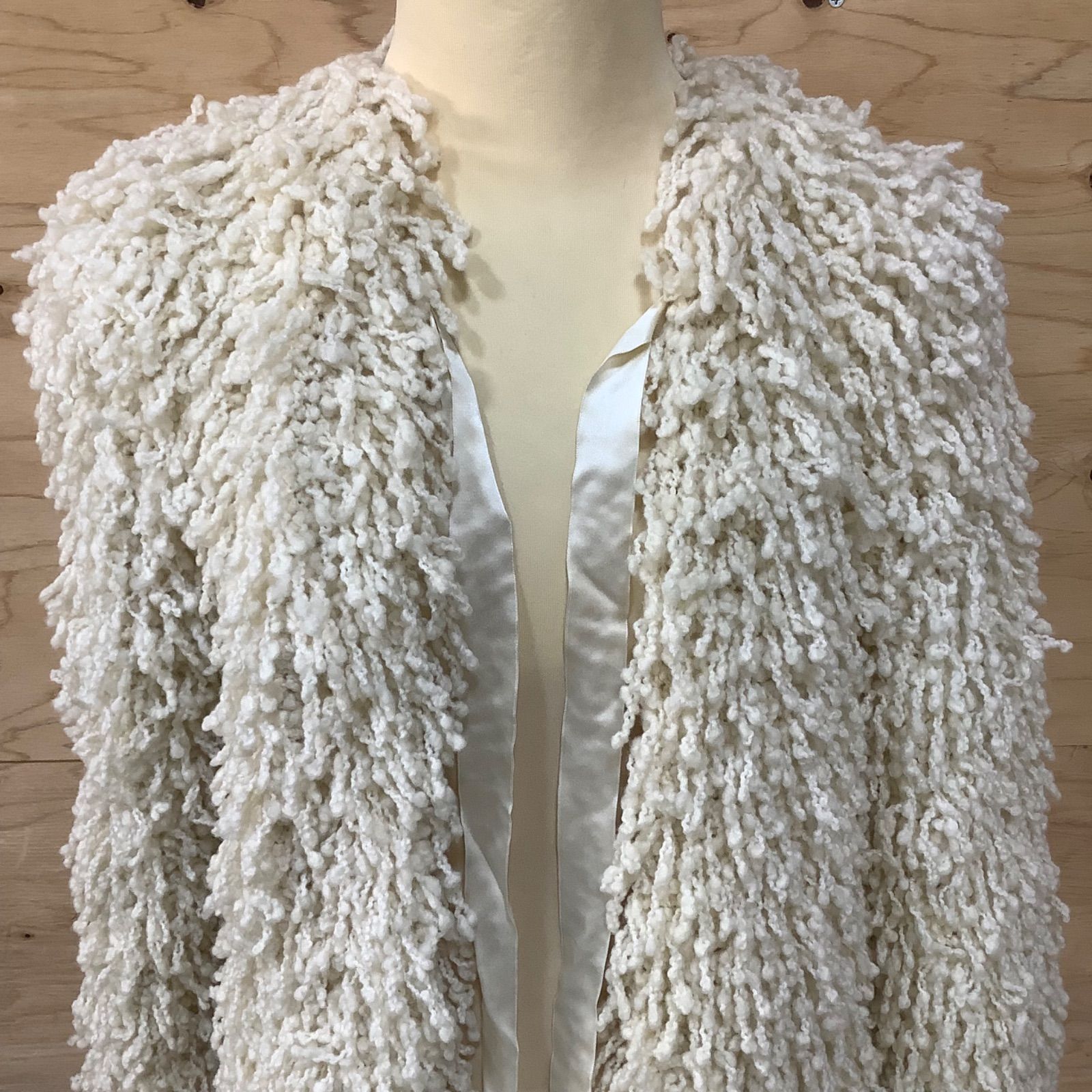 訳あり】LANVIN ランバン フリンジコート ループカーディガン サイズF