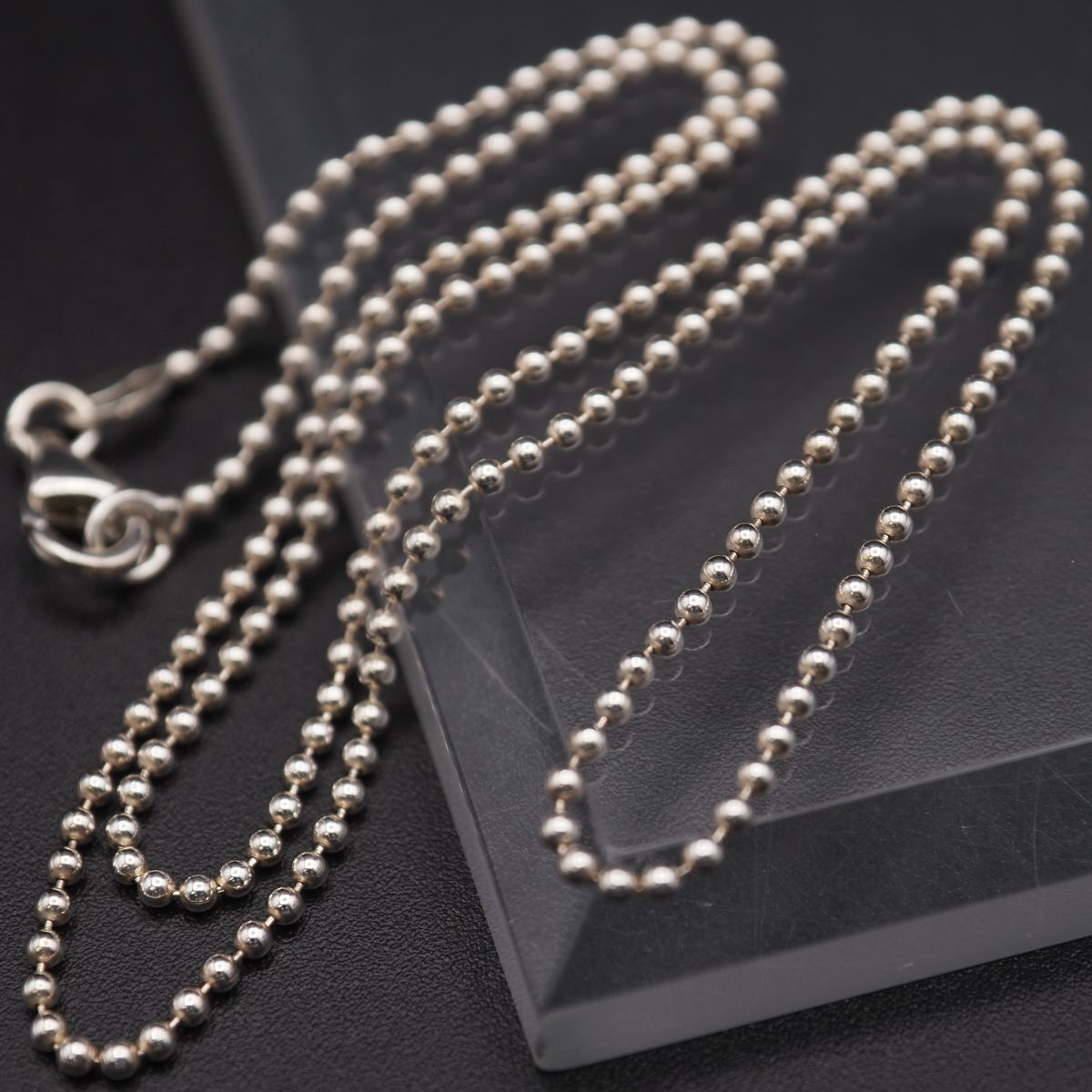 H869 ヴィンテージ 925 ITALY刻印 ネックレス ボールチェーン デザイン 