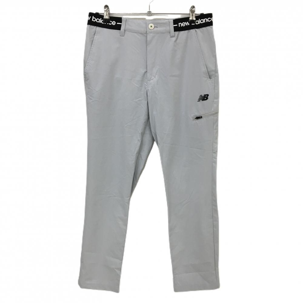 超美品】ニューバランスゴルフ パンツ ライトグレー ウエストロゴ
