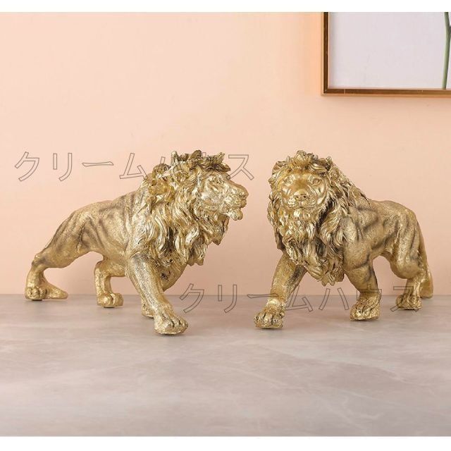 高級 ゴールド 黄金ライオン 獅子 オブジェ 置物 インテリア オブジェ