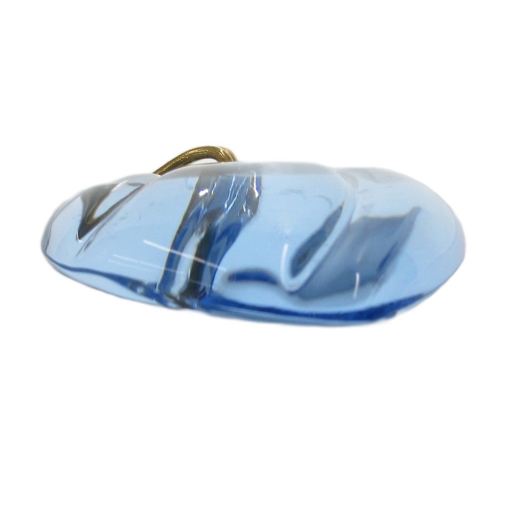 バカラ Baccarat ペンダントトップ ハートモチーフ クリア 青 ブルー