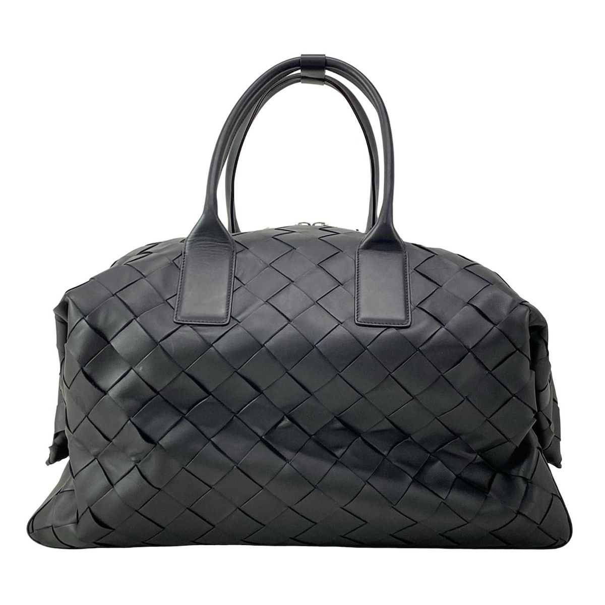 BOTTEGA VENETA ボストンバッグ レザー ブラック ボッテガヴェネタ カーフレザートラベルバッグ ブラック (BOTTEGA
