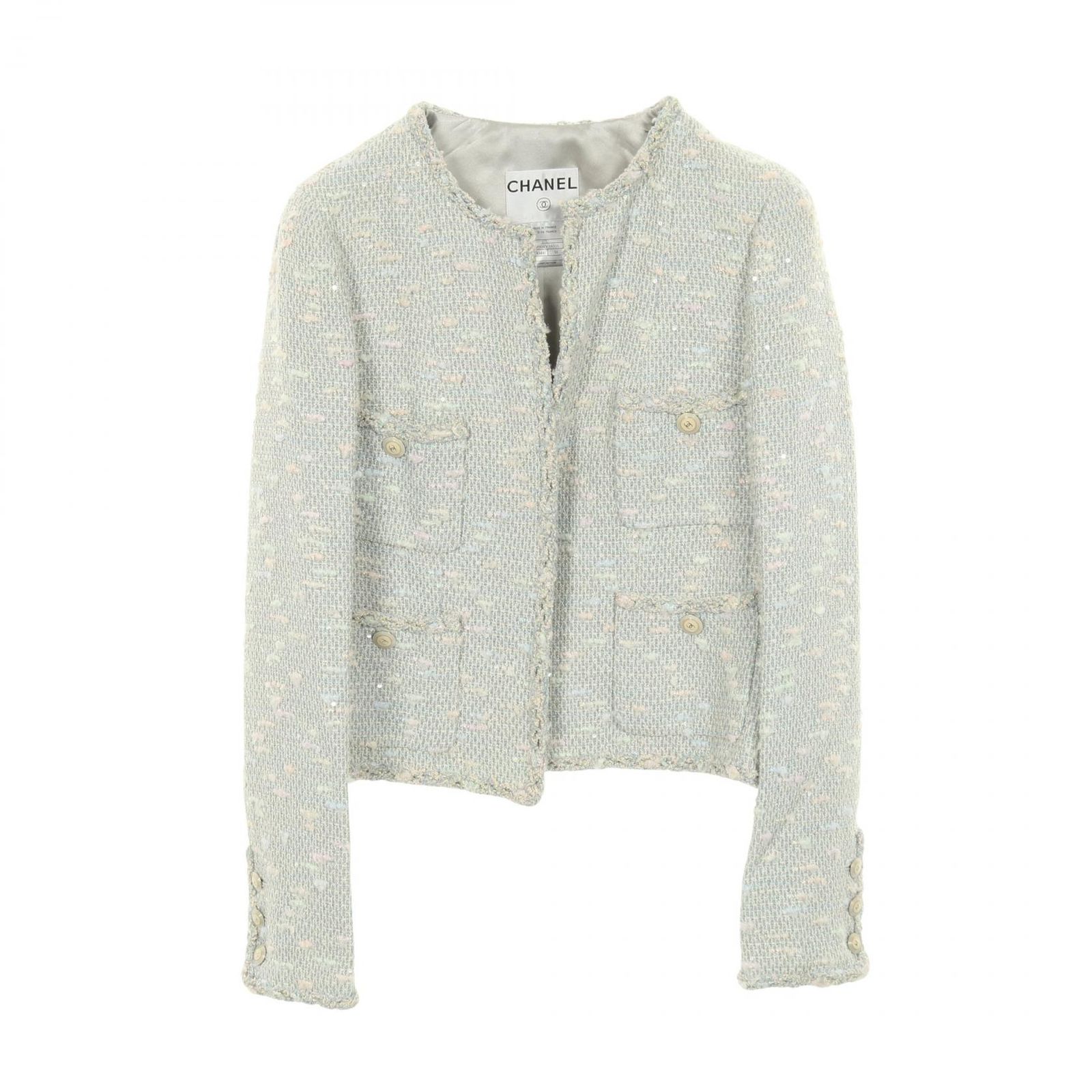 CHANEL シャネル ココマークボタン ノーカラージャケット - メルカリ CHANEL シャネル ココマークボタン ノーカラージャケット - メルカリ