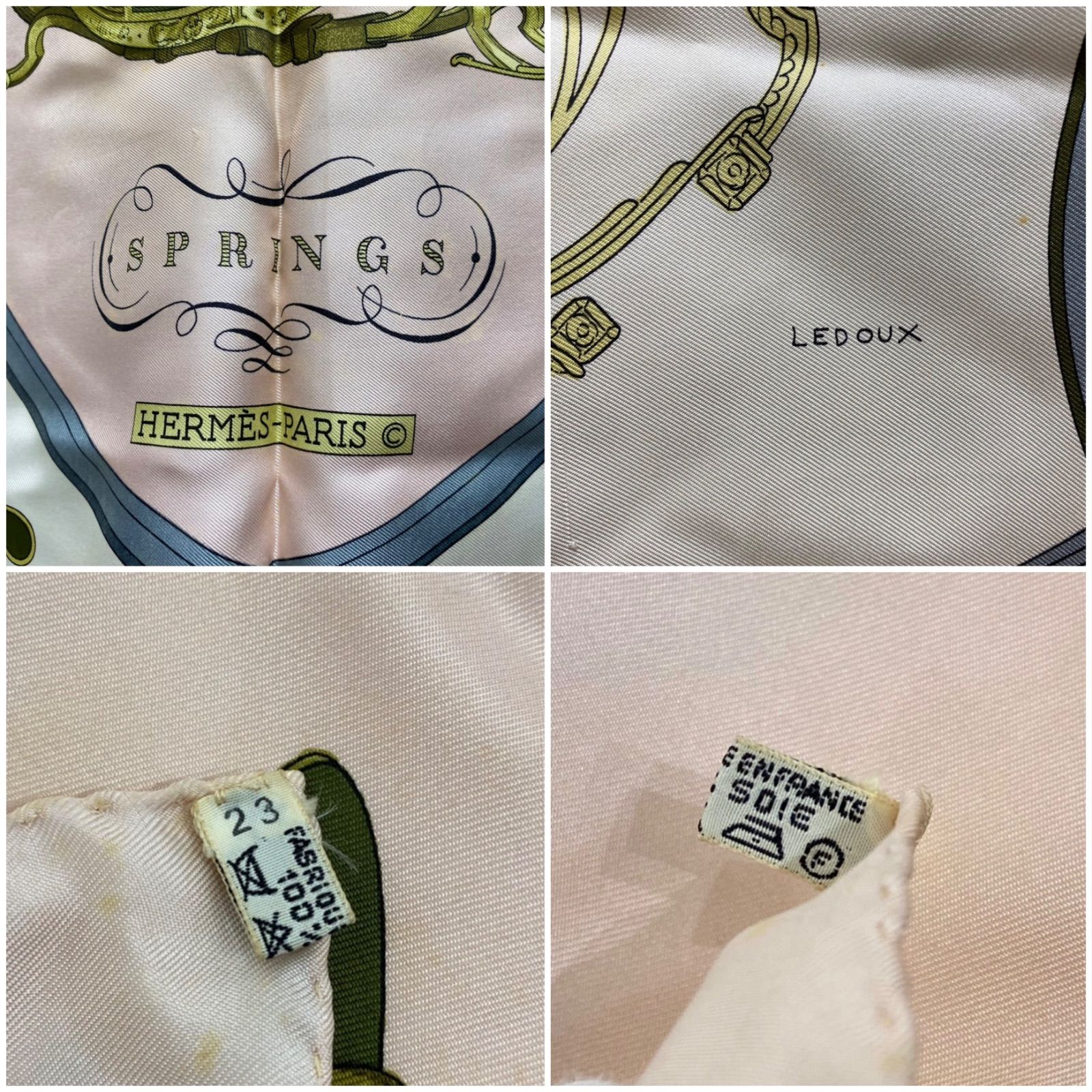 エルメス カレ90 SPRINGS シルクスカーフ スプリング ピンク HERMES