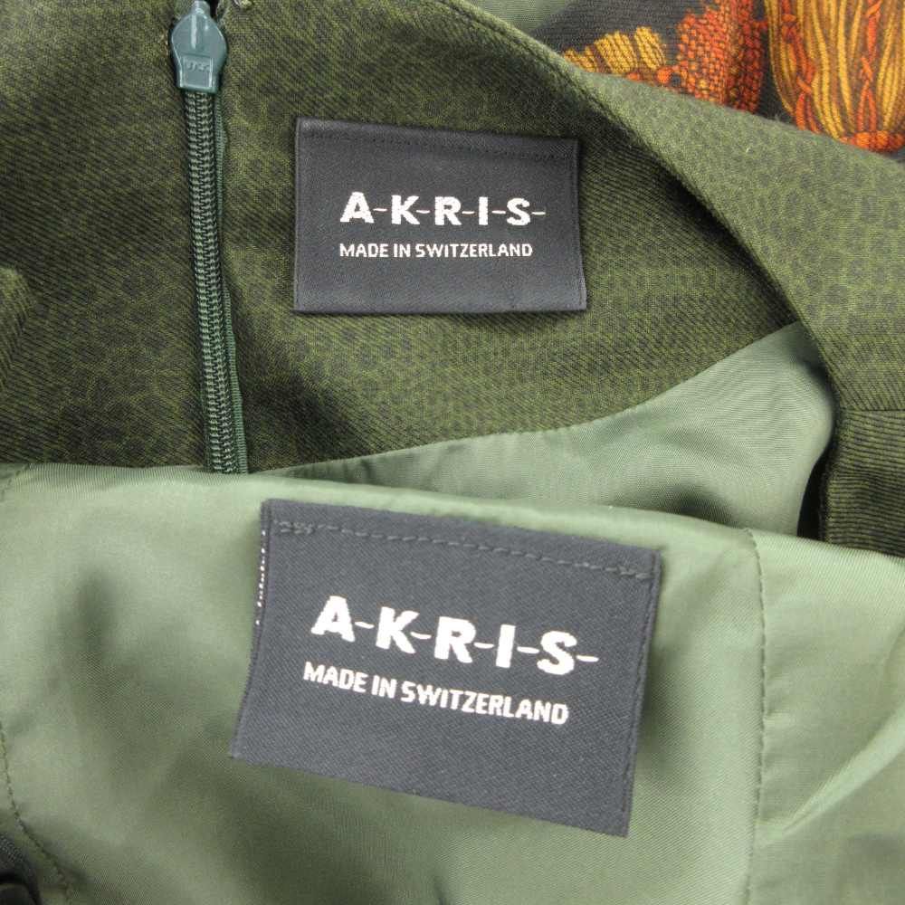 【中古】アクリス AKRIS ヴィンテージ 2点セット ワンピース スカート 40 ひざ丈 総柄 緑 グリーン /AE レディース アクリス AKRIS ヴィンテージ 2点セット ワンピース スカート 40 ひざ