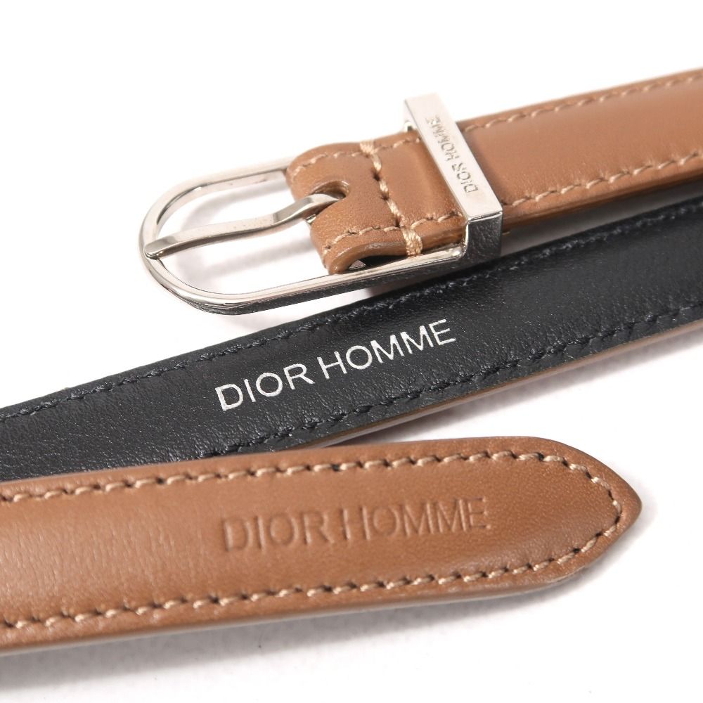 □美品□DIOR HOMME ディオール・オム ベルト サイズ85 レザー 革